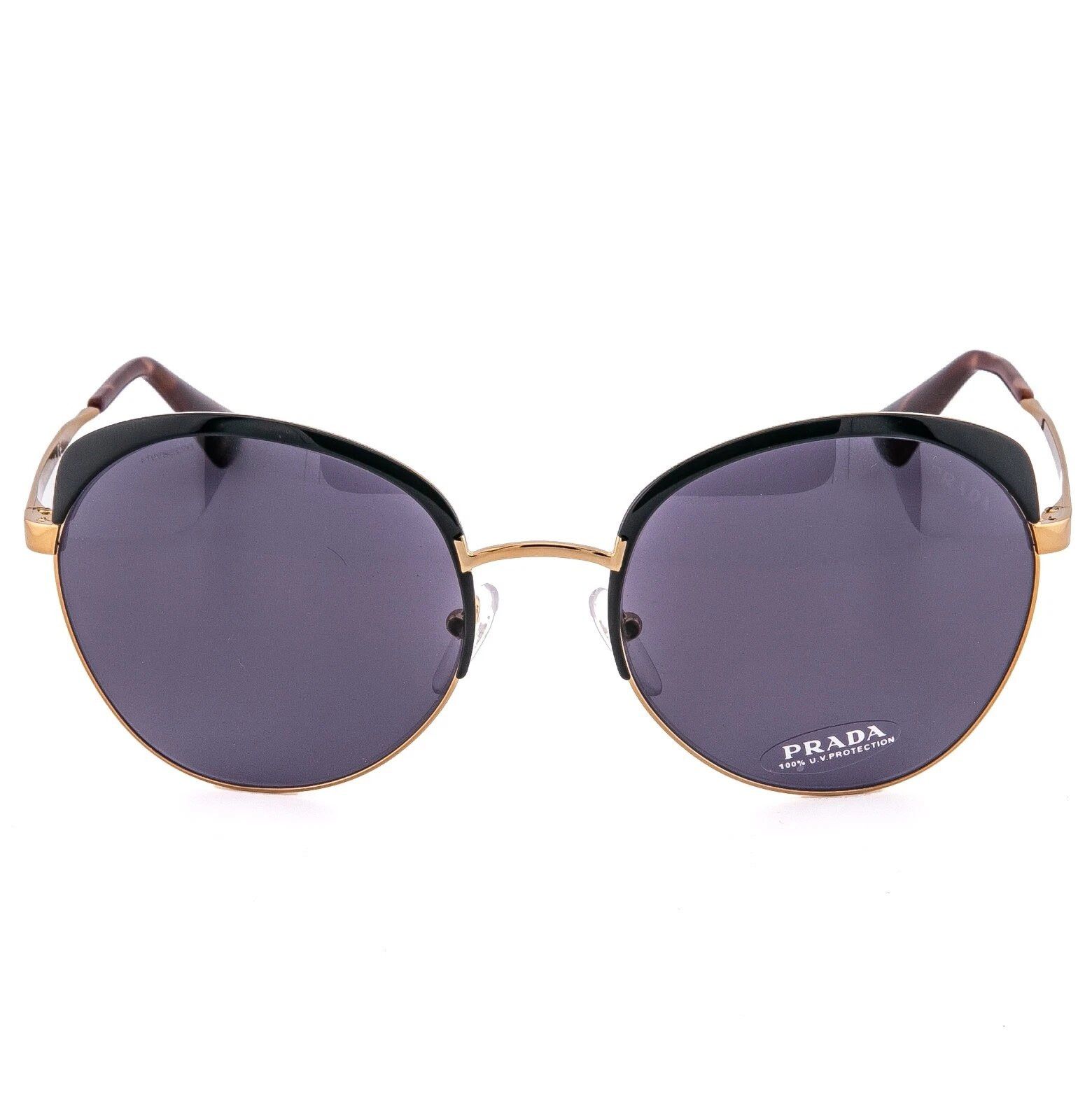 Prada PRADA 54S PR54SS CINEMA Oval Gold Black Violet Sunglasses Size ONE SIZE - 4 Thumbnail