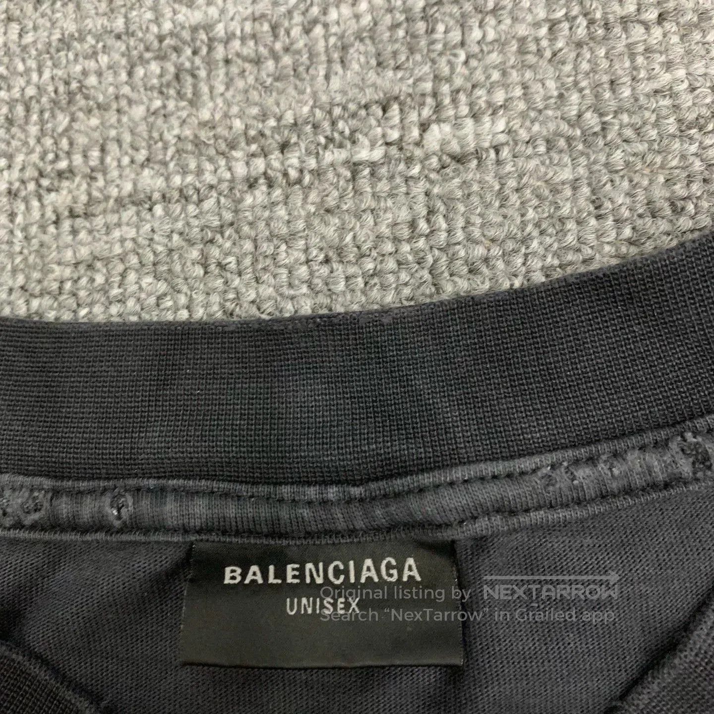 Balenciaga Balenciaga Black Distressed Logo T-Shirt. Size US XL / EU 56 / 4 - 4 Thumbnail