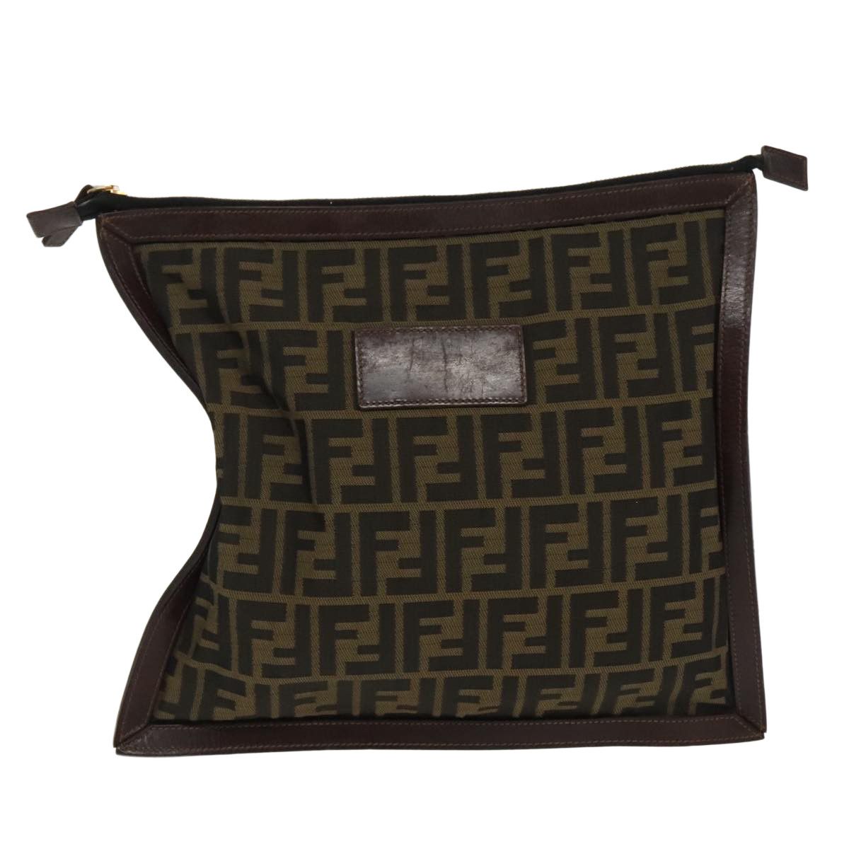 Fendi Zucca Brown Canvas Clutch Bag (Pre-Owned) Size ONE SIZE - 1 Thumbnail