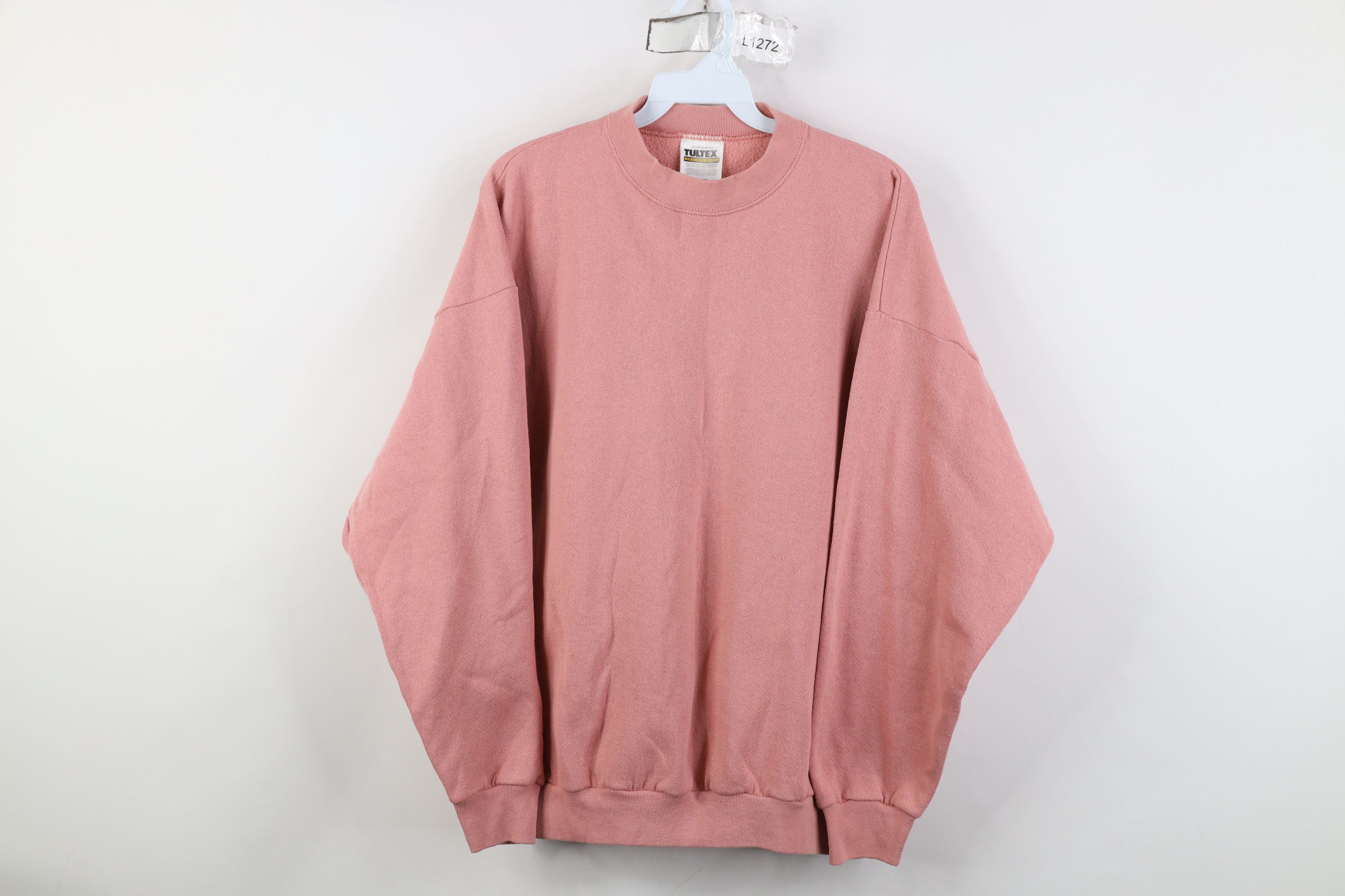 Vintage Vintage 90s Streetwear Blank Crewneck Sweatshirt Light Pink Size US XL / EU 56 / 4 - 1 Thumbnail
