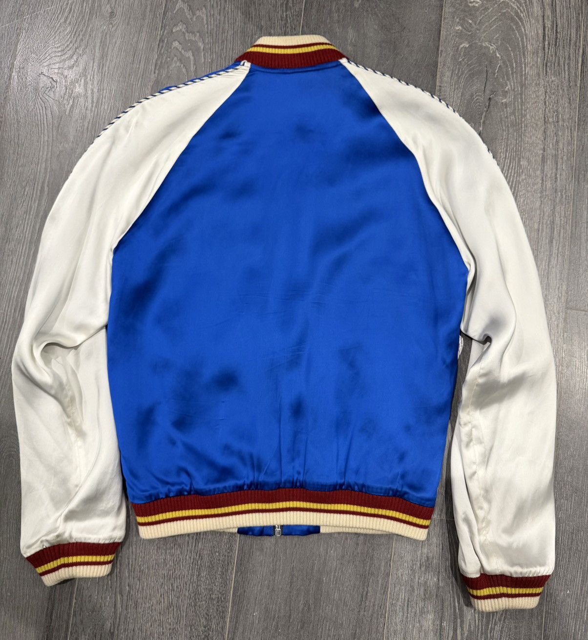 Saint Laurent Paris SS14 Blue Silk Teddy Jacket Size US S / EU 44-46 / 1 - 3 Thumbnail