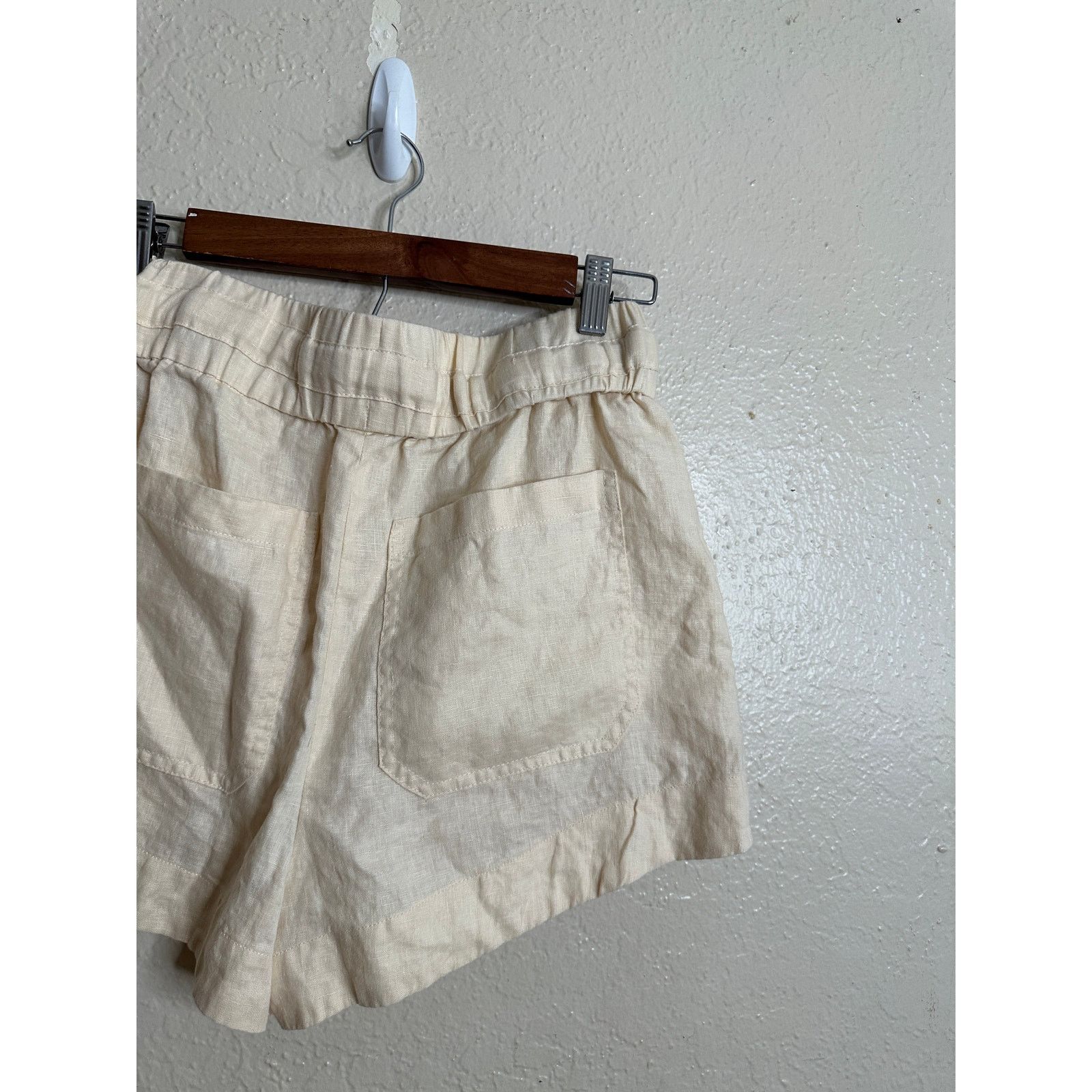 A.L.C. A.L.C Billy Shorts 100% Linen Drawstrings in Cream Womans 0 Size 25" / US 0 / IT 36 - 7 Thumbnail