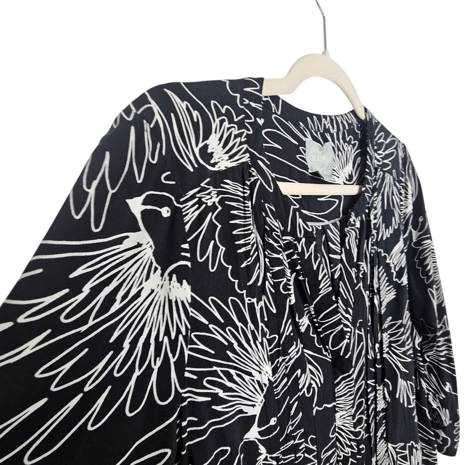 Anthropologie Maeve Anthropologie Bird Print Tunic 6 Button Front Artsy Size M / US 6-8 / IT 42-44 - 6 Thumbnail