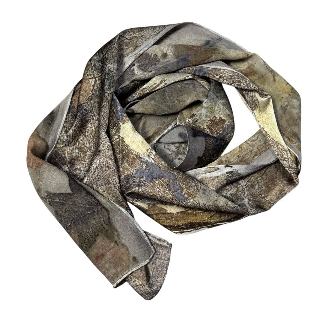 Other New 100% Silk Hand Dyed Leaves Ecoprint Rectangle Scarf 11' Size ONE SIZE - 4 Thumbnail