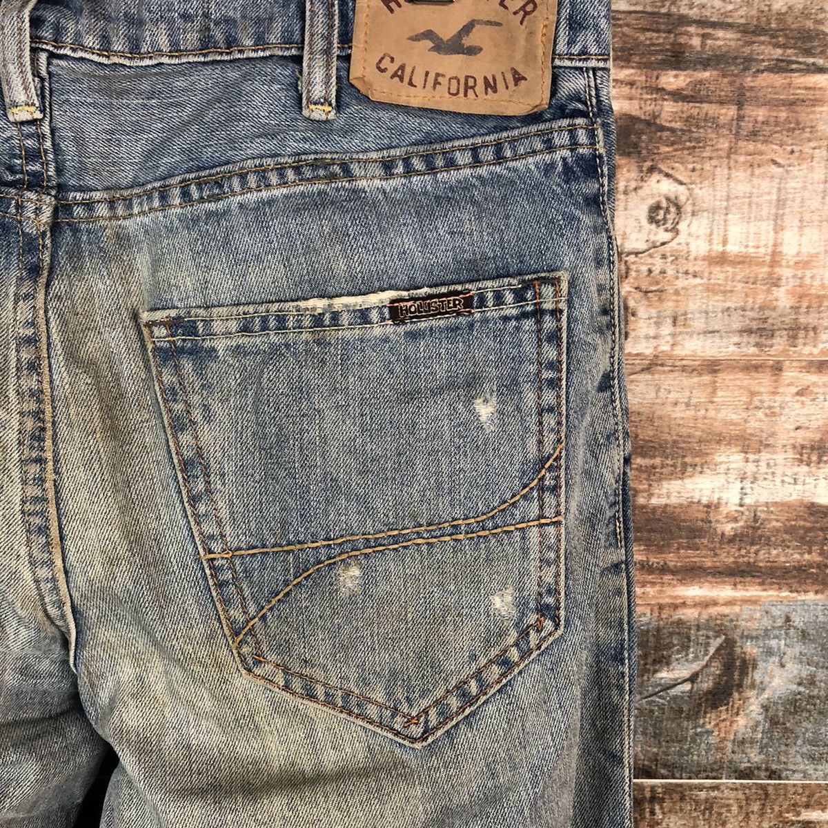 Japanese Brand Hollister Blue Distressed ripped Denim Pants #A1415 Size US 31 - 20 Thumbnail