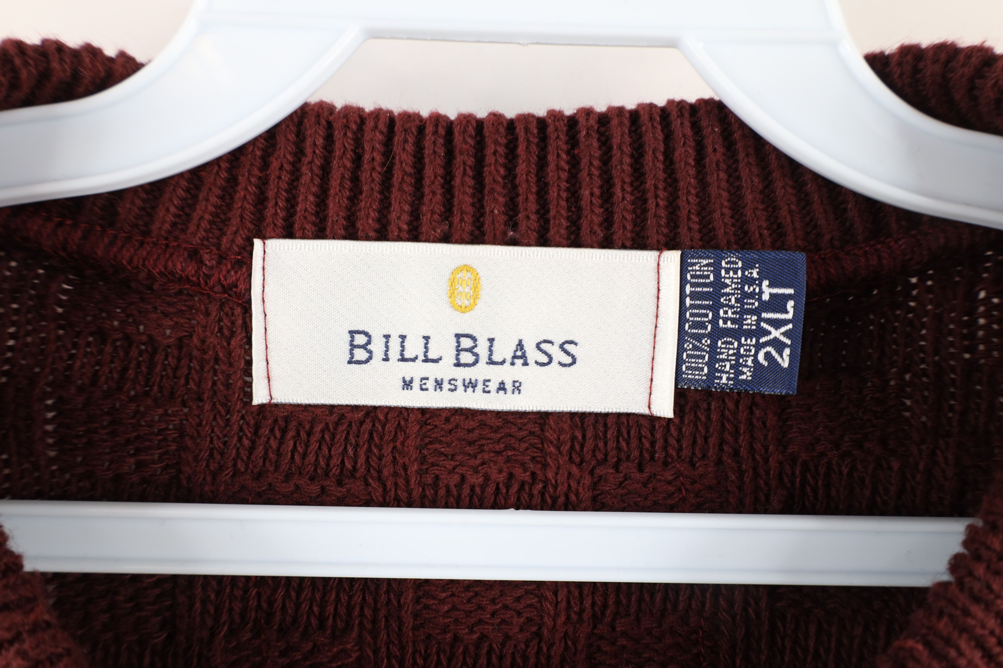 Vintage Vintage 90s Streetwear Knit Crewneck Sweater Burgundy USA Size US XXL / EU 58 / 5 - 4 Thumbnail