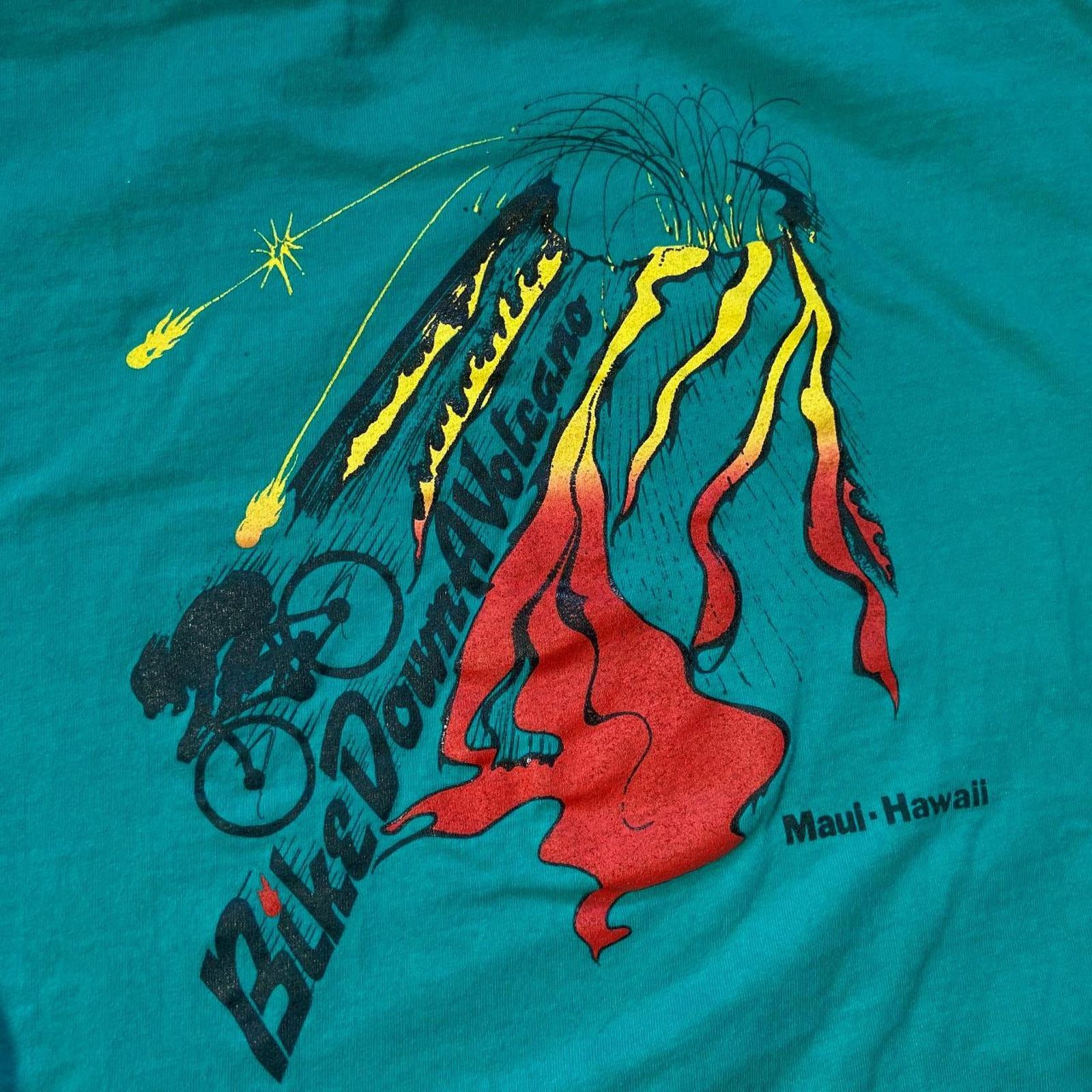 Hanes 90s teal mountain bike tee Size US L / EU 52-54 / 3 - 5 Thumbnail