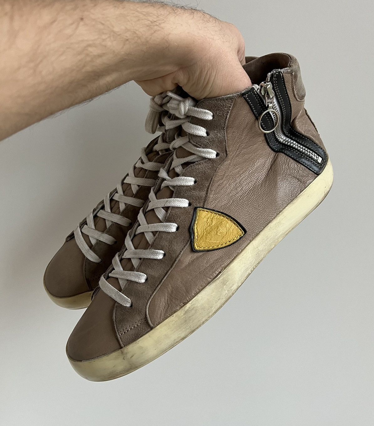 Philippe Model Philippe Model Brown Leather High Sneakers Size US 10 / EU 43 - 7 Thumbnail