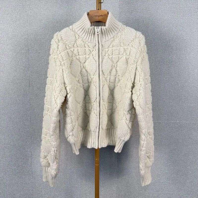 Dior Dior Women's Knit Cardigan in Cream 0089 Size L / US 10 / IT 46 - 1 Thumbnail
