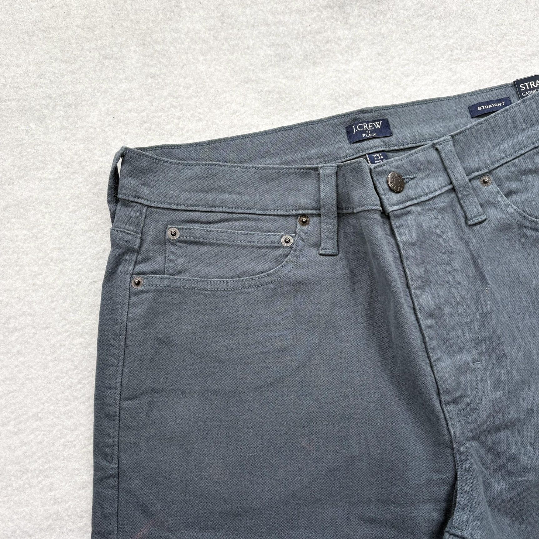 J.Crew J.CREW Straight Jeans Mens 32x34 Gray Denim 5-Pocket Cotton Polyester Stretch Garment Dye Jeans Size US 32 / EU 48 - 3 Thumbnail