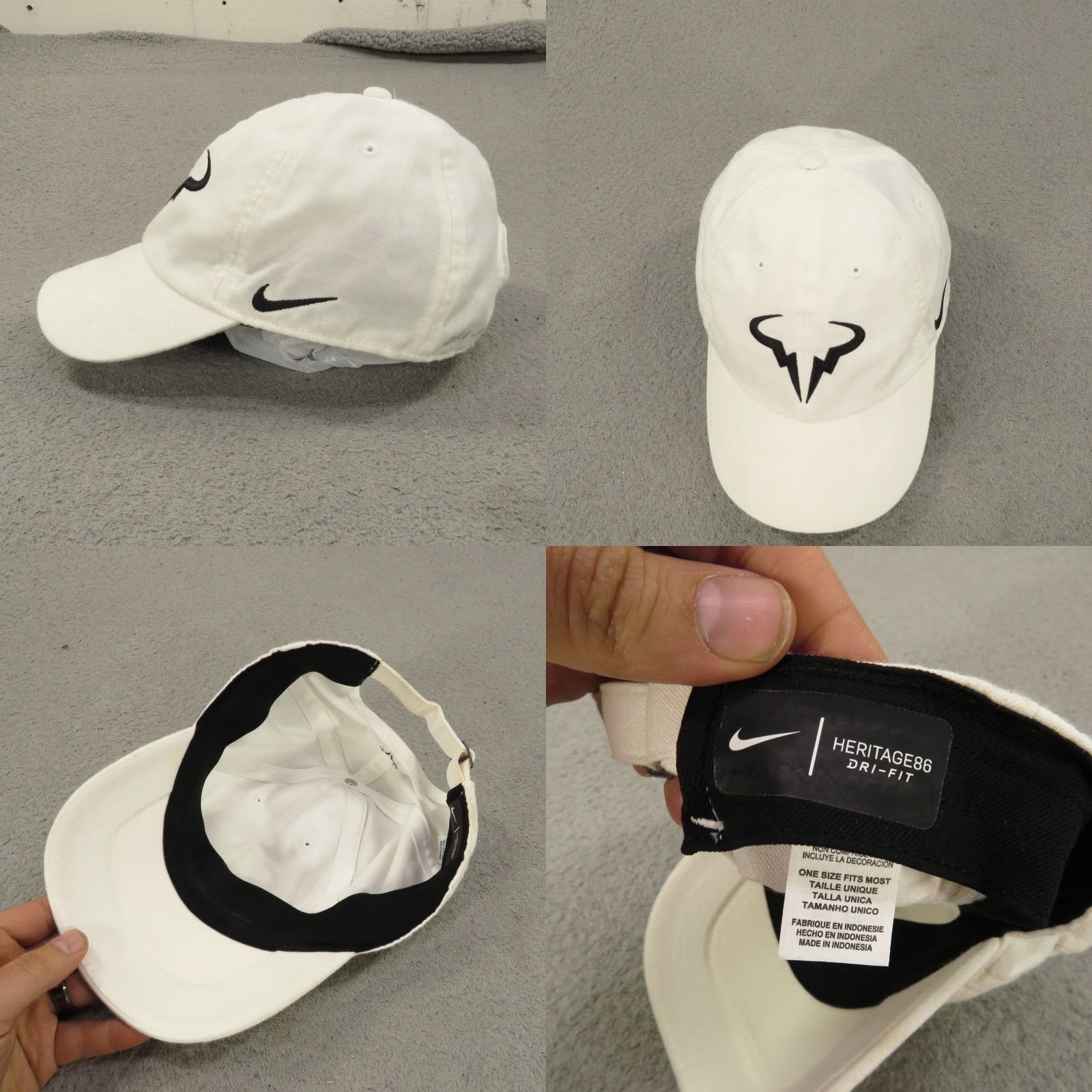 Nike Nike Hat Rafael Nadal 2017 Aerobill Dri-Fit Tennis Mens One Size White Strap Back Adjustable Cap Size ONE SIZE - 8 Thumbnail