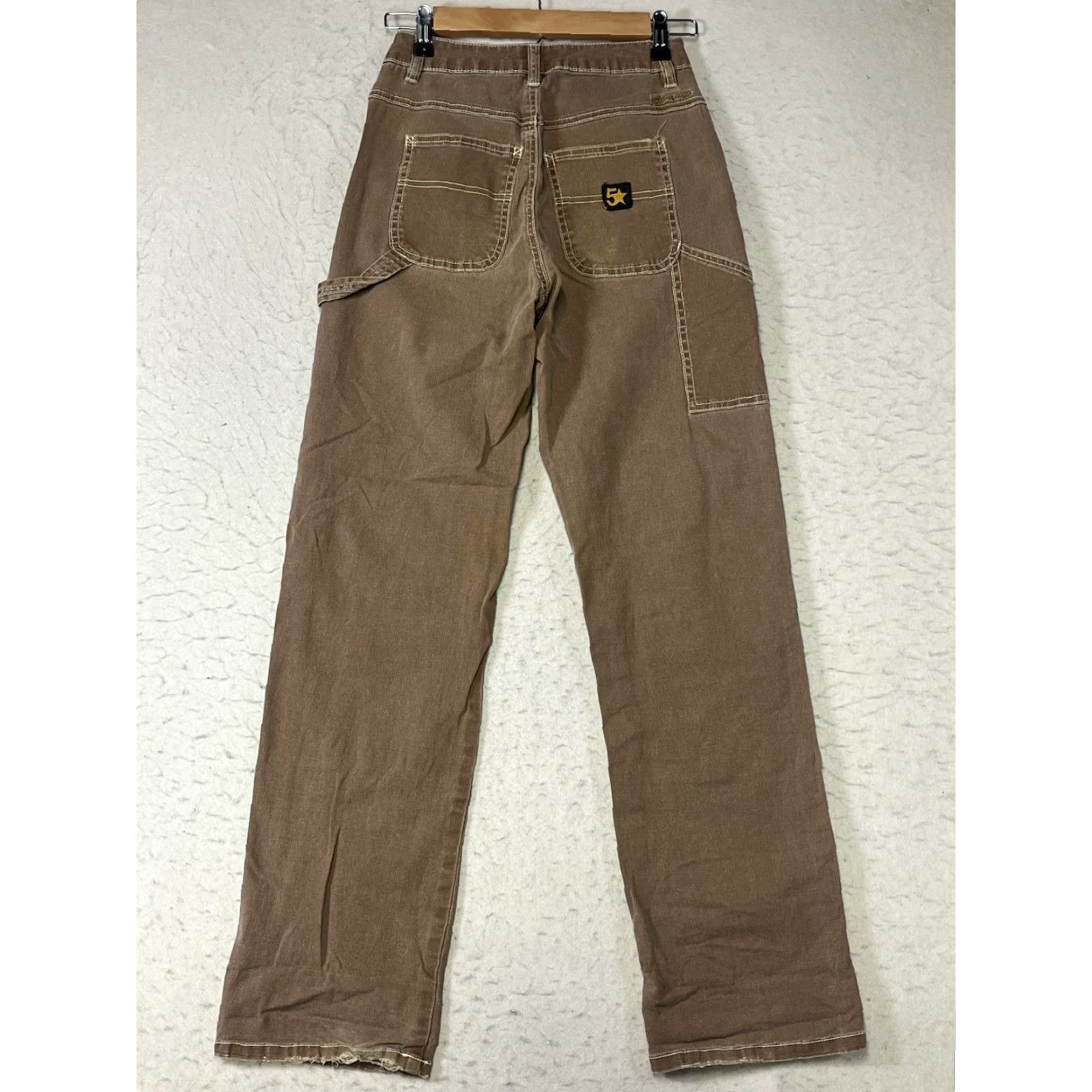 Vintage Five Star General Women's Carpenter Cargo Pants Size 0 Brown Utility Size 25" / US 0 / IT 36 - 2 Thumbnail