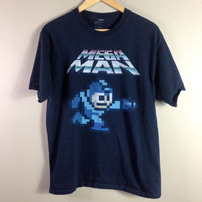 Streetwear Mega Man Game retro T Shirt Capcom Navy Blue Large | Grailed