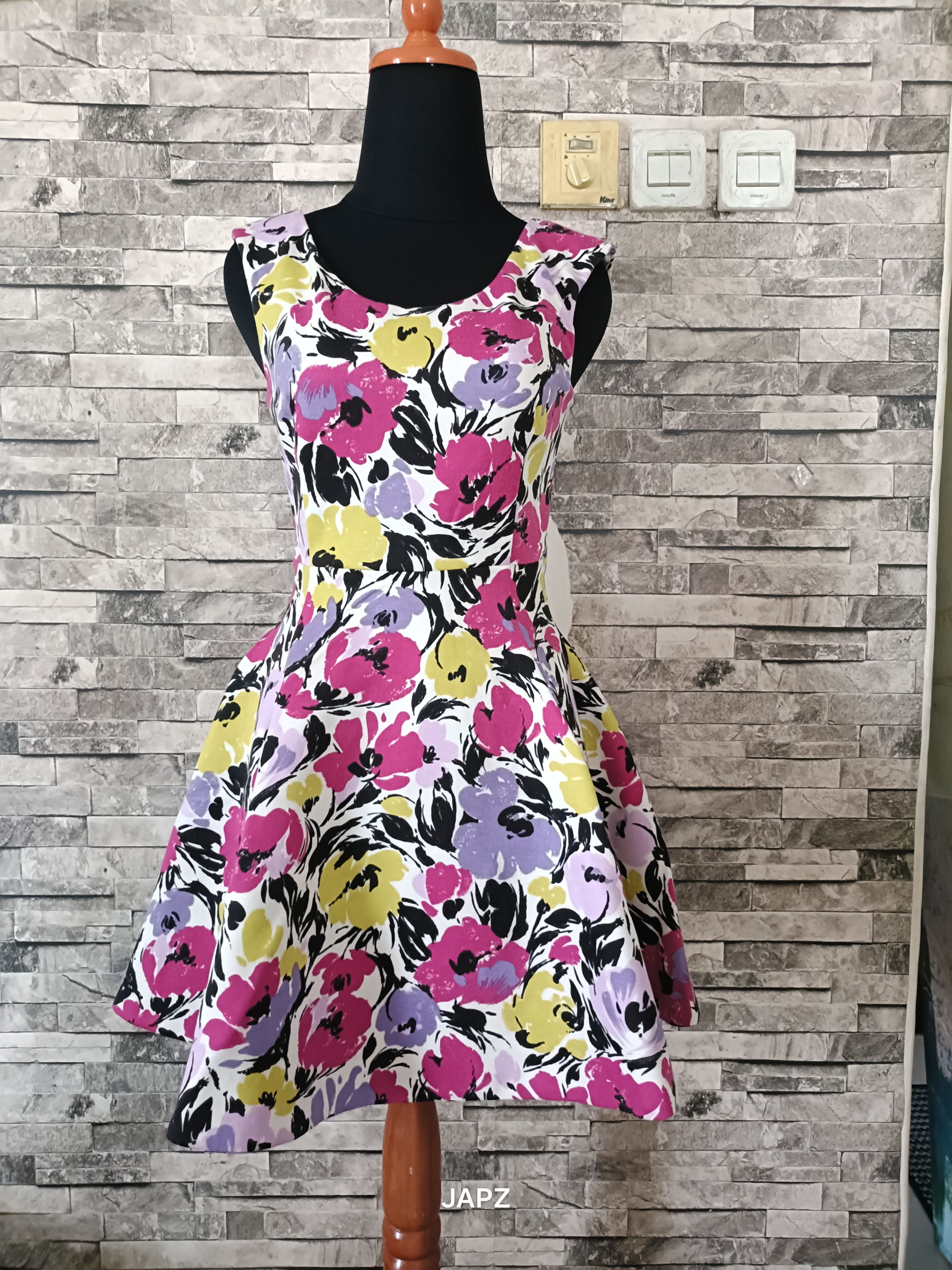Japanese Brand Vintage Snidel floral flared mini dress Size S / US 4 / IT 40 - 2 Thumbnail