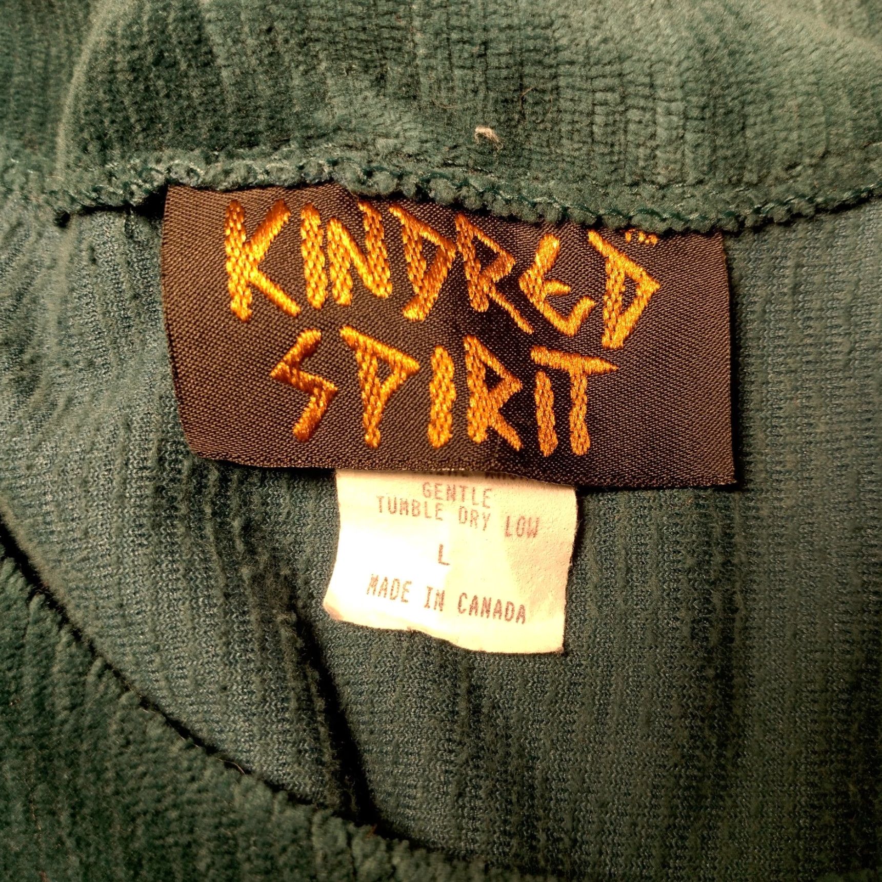 Vintage VINTAGE Kindred Spirit Jumper Dress Large Emerald Green Ribbed Velour Lagenlook Size L / US 10 / IT 46 - 5 Thumbnail