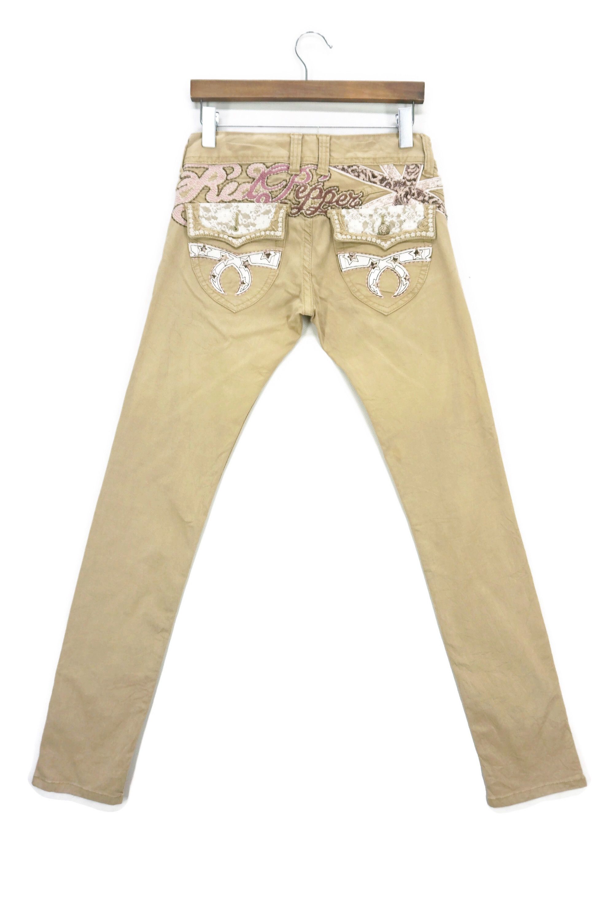 Japanese Brand Red Pepper Jeans fits W32xL34 Embroidered Low-Rise Skinny Size 27" / US 4 / IT 40 - 1 Thumbnail