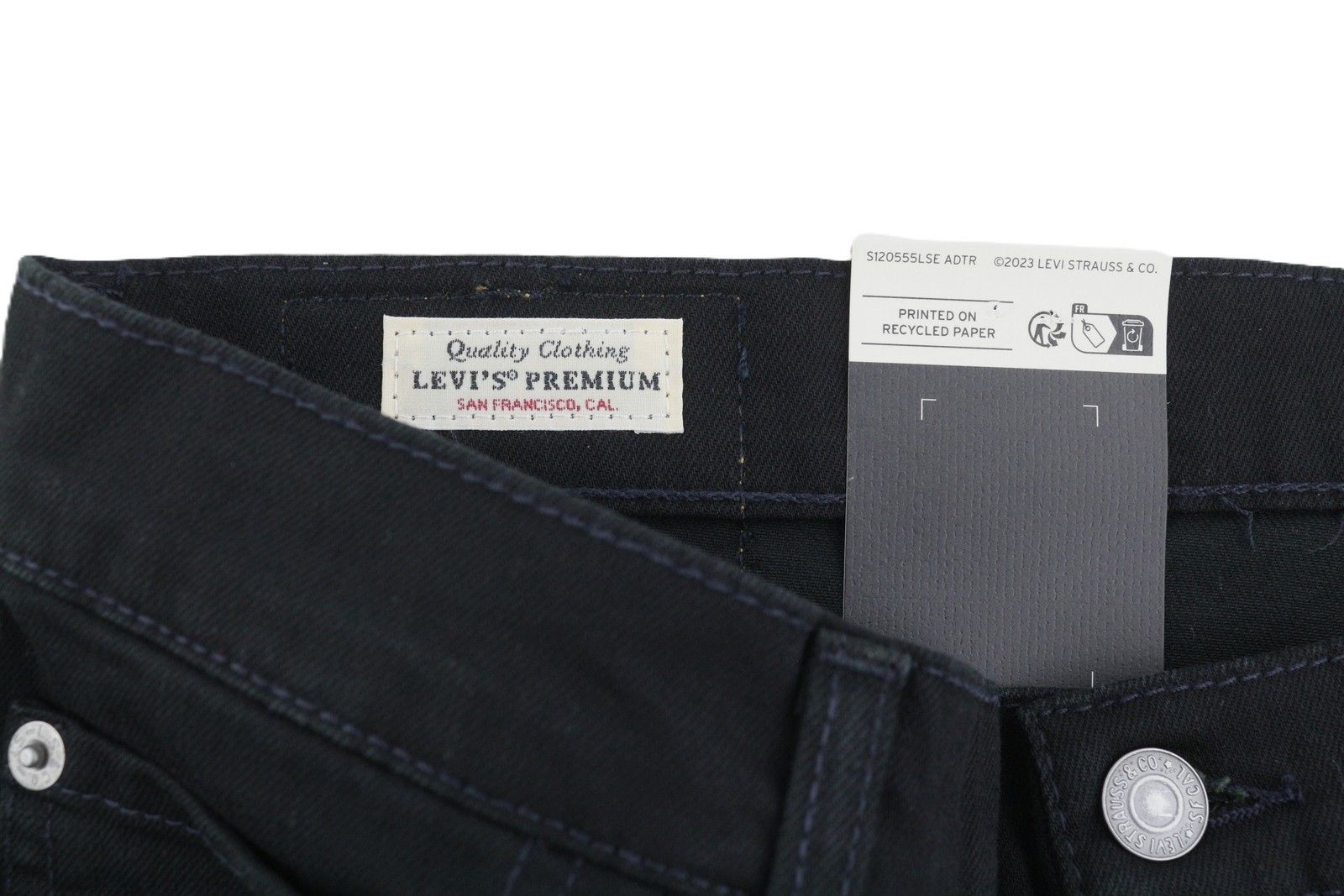 Levi's 502 W33/L30 Taper Zip Black Denim Jeans 87077 Size US 33 - 8 Thumbnail
