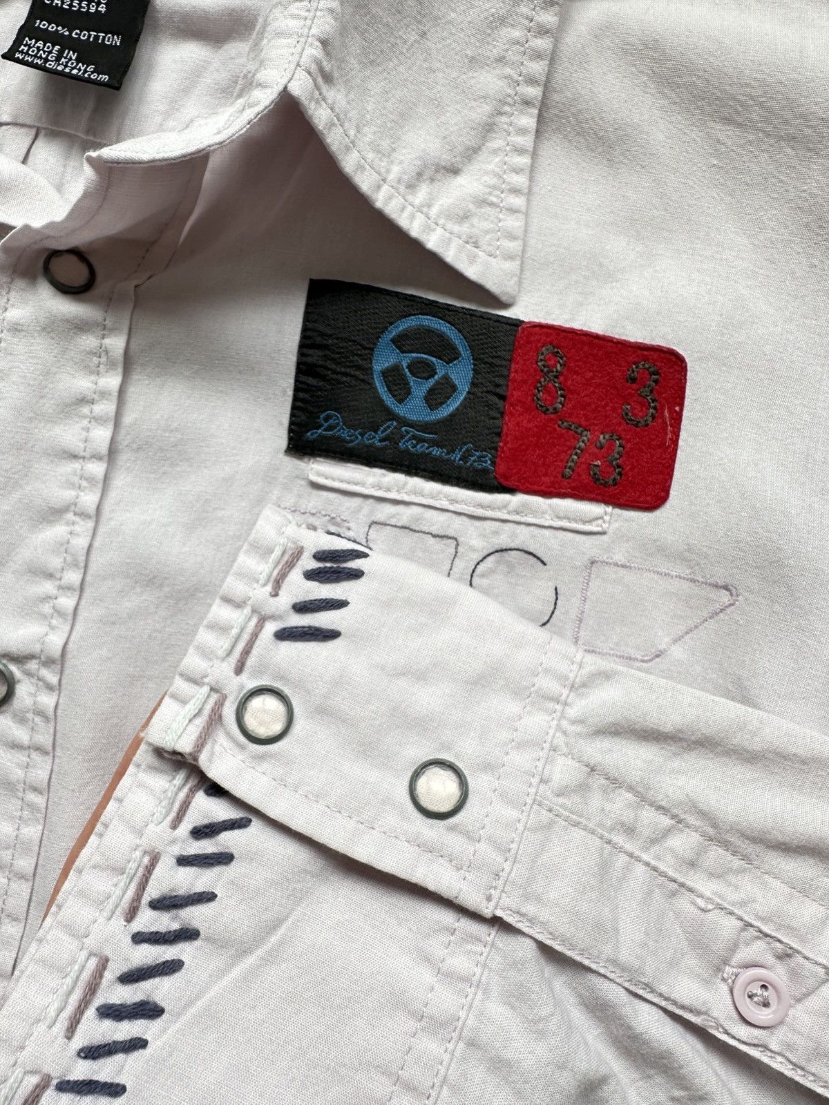 Diesel Vintage Y2k Diesel Patckwork Button Up Shirt Size US L / EU 52-54 / 3 - 7 Thumbnail