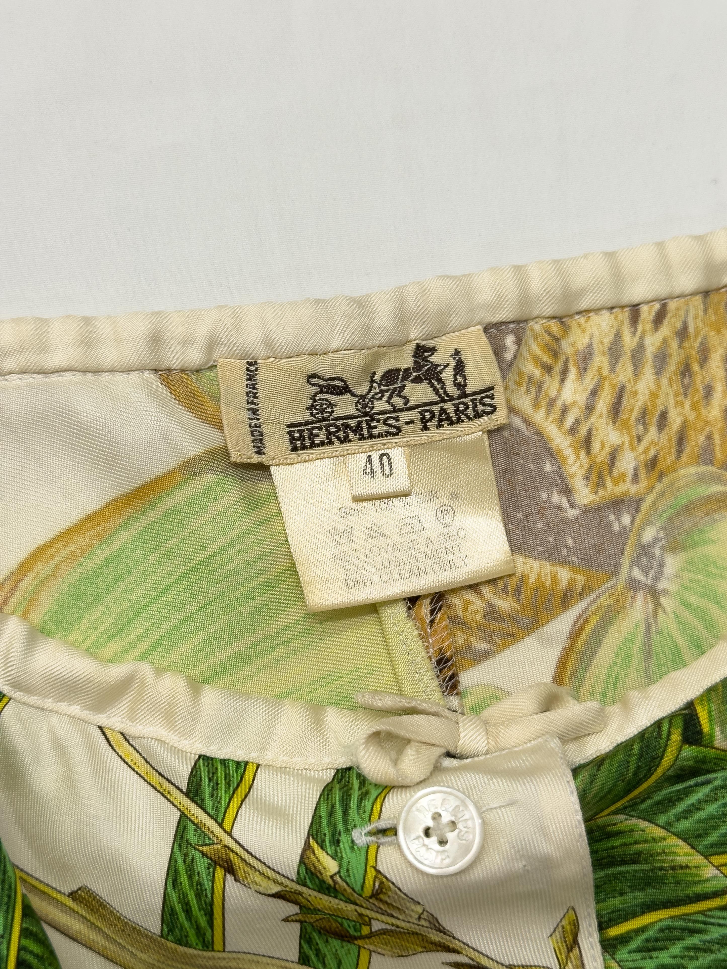 Hermes HERMÈS “Jardin Créole” Silk Shorts Size 29" - 5 Thumbnail