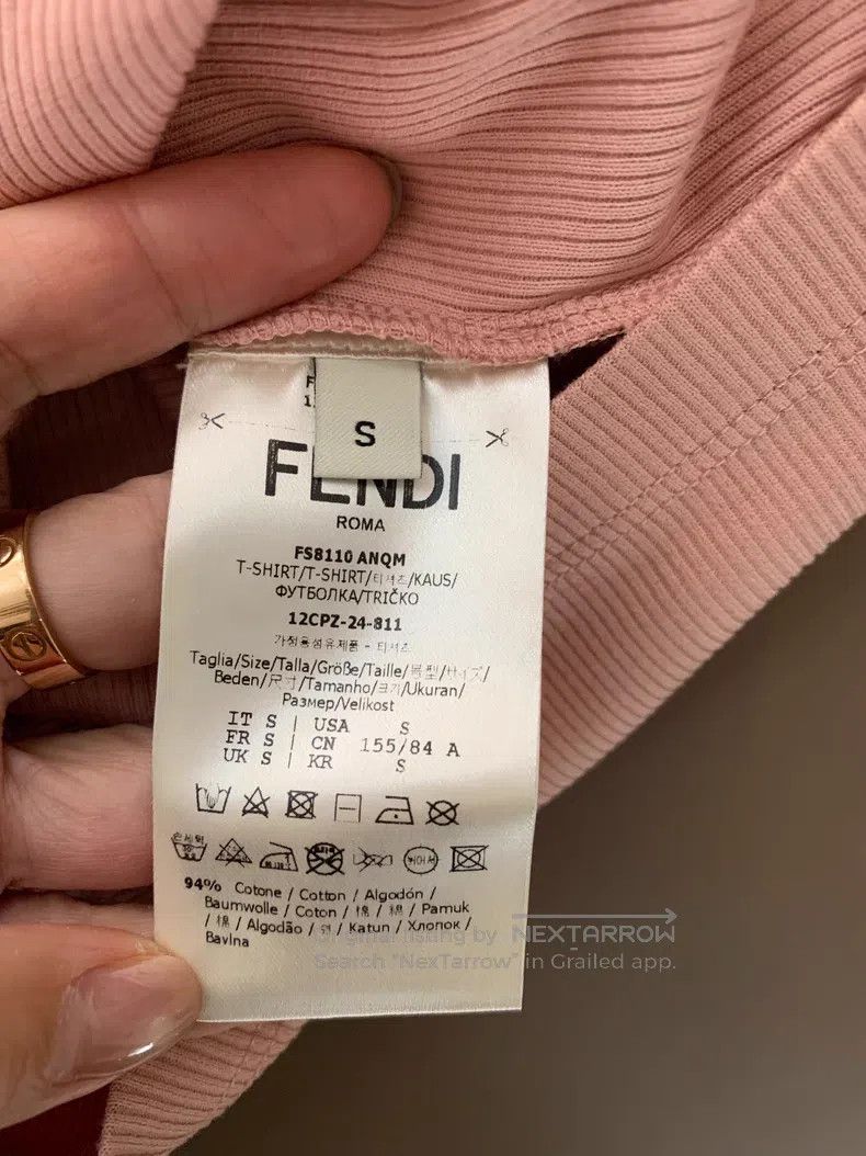 Fendi Fendi Pink Ribbed Short Sleeve Size S / US 4 / IT 40 - 4 Thumbnail