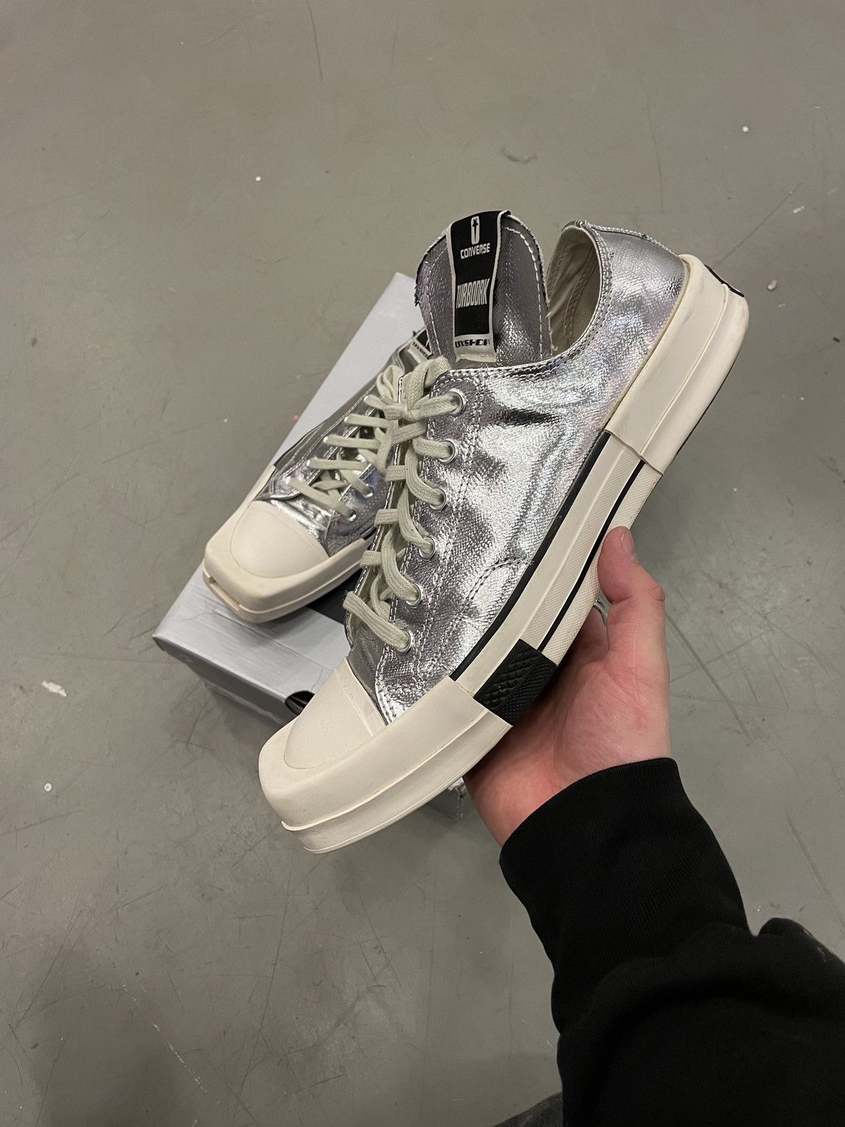 Pre-owned Converse X Rick Owens Turbodrk Converse Shoes In Silver