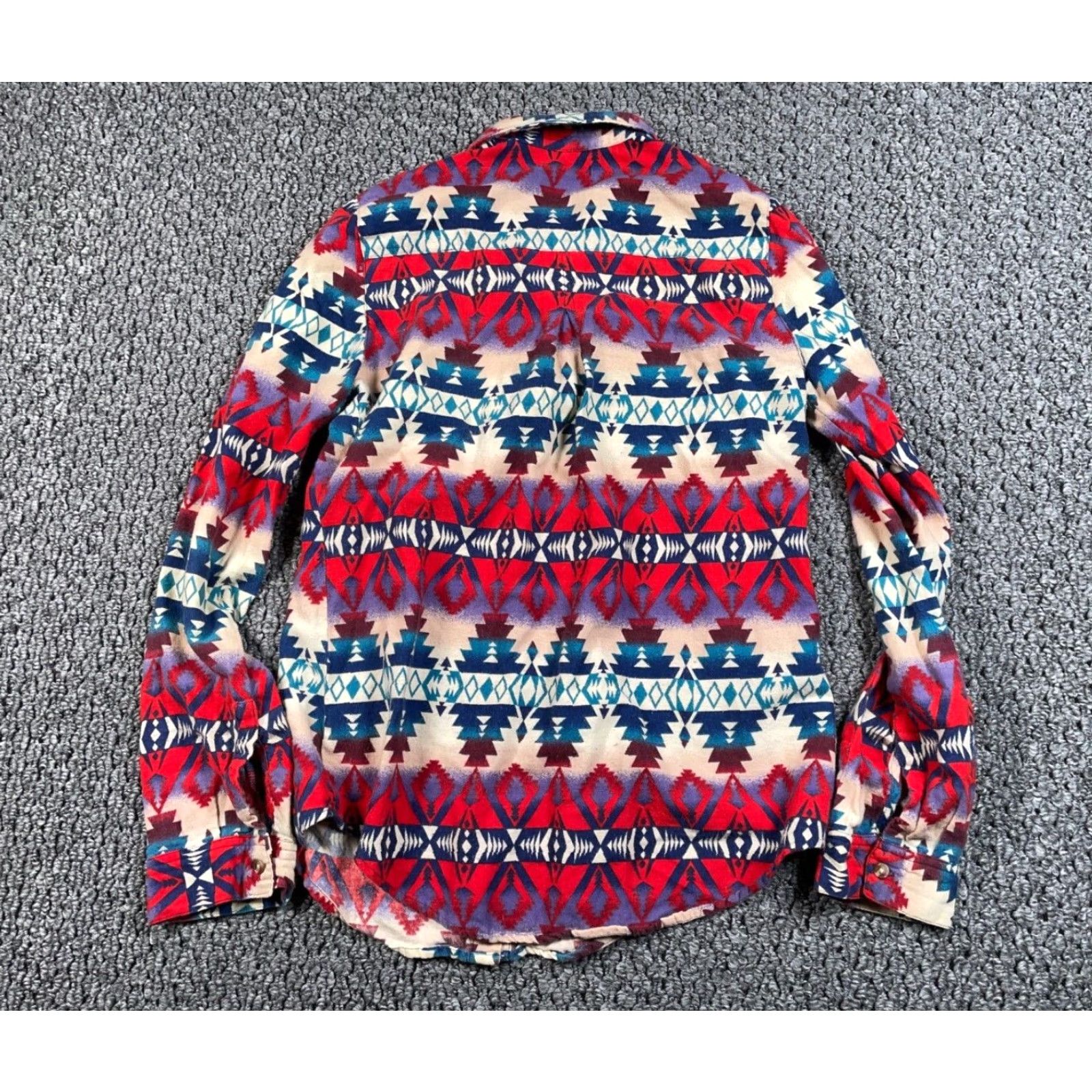 Bdg BDG Shirt Women's Medium Red Aztec Lightweight Flannel Geometric 90s Tribal Western 100% Cotton Size M / US 6-8 / IT 42-44 - 2 Thumbnail