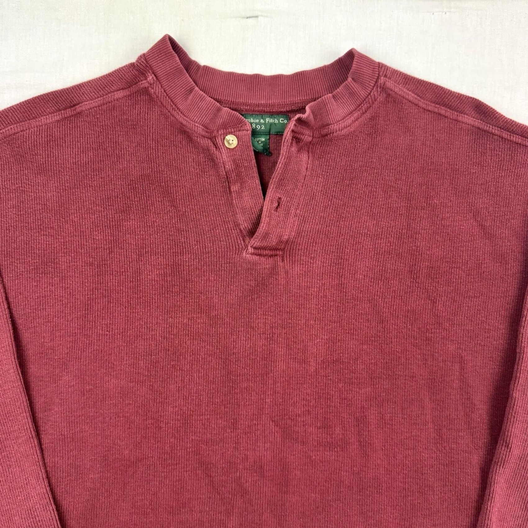 Abercrombie & Fitch VINTAGE Abercrombie & Fitch Henley Shirt Men L Red 90s Hipster Outdoor Shirt Mens Size US L / EU 52-54 / 3 - 3 Thumbnail