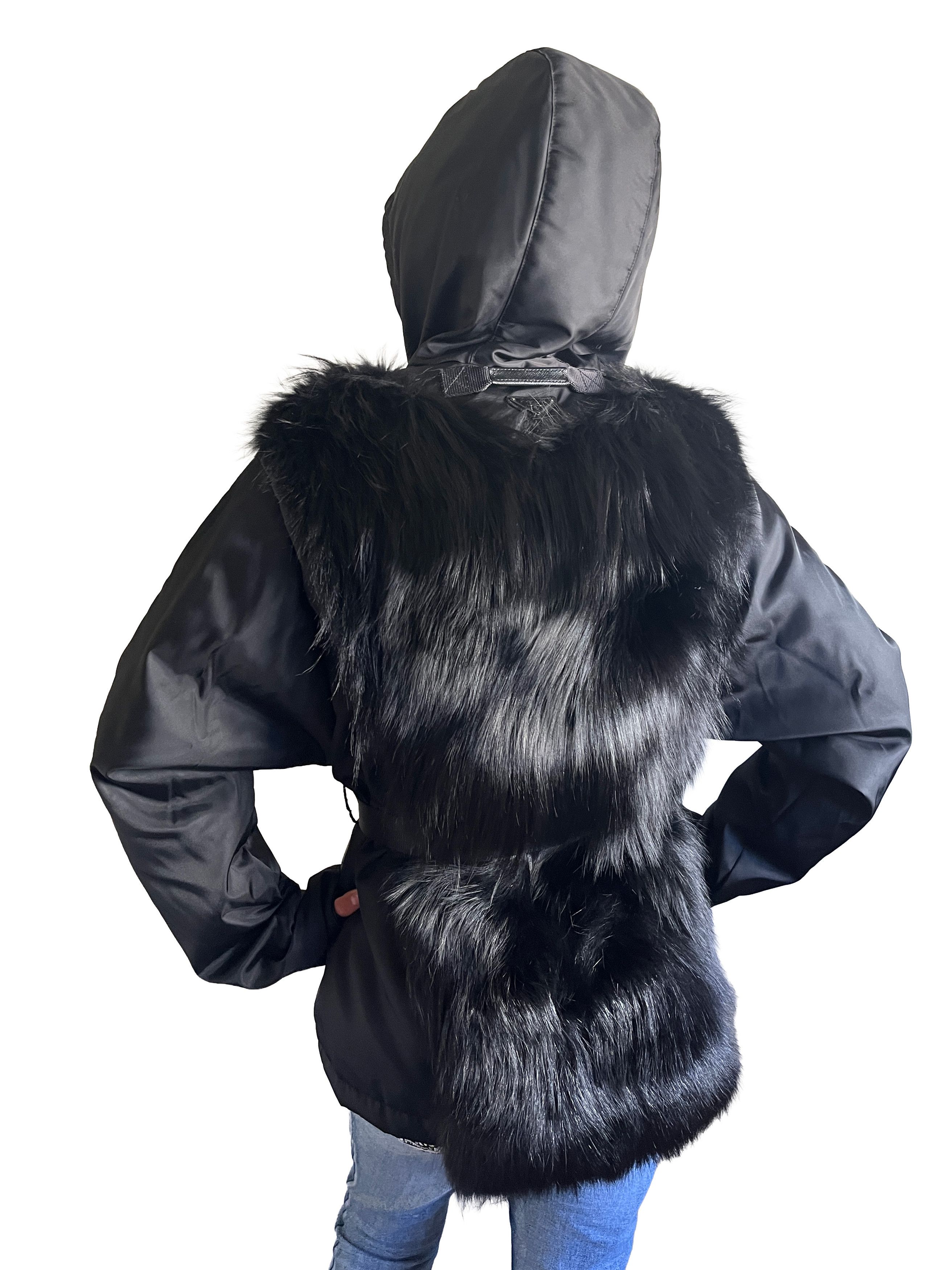 Prada Russian Fox Fur and Nylon Prada Jacket Size S / US 4 / IT 40 - 2 Thumbnail