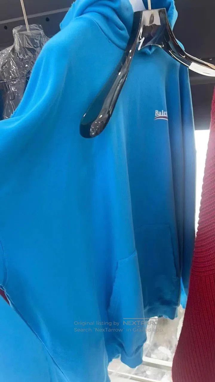 Balenciaga Balenciaga 23SS Distressed Blue Hoodie. Size US XS / EU 42 / 0 - 5 Thumbnail