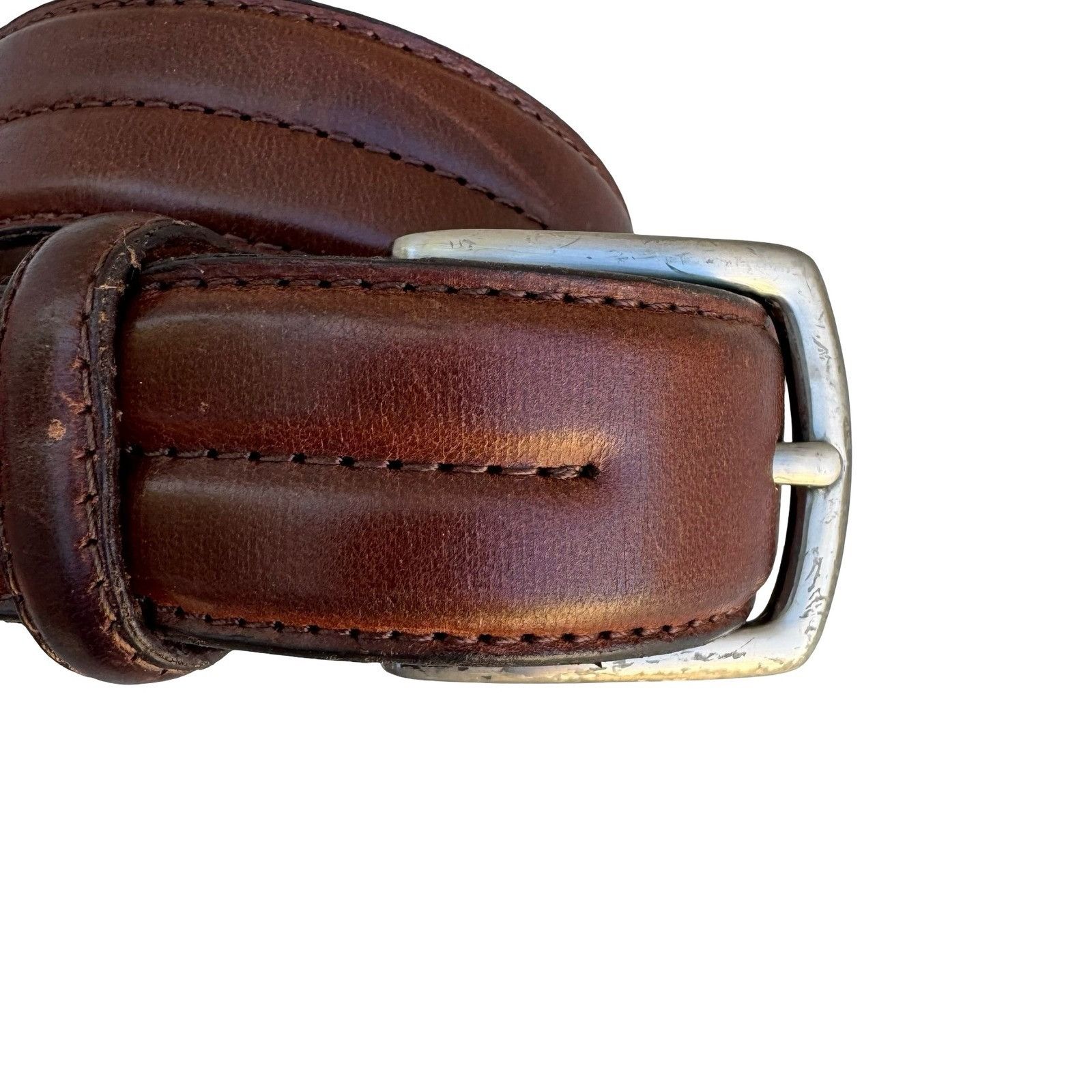 Other HJ-20 Italian Oil-Tanned Cowhide Leather Belt Brown Size 34 Size 34 - 5 Thumbnail