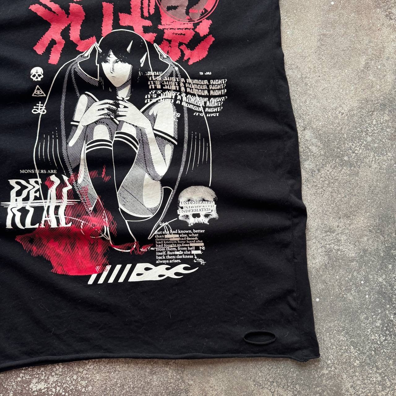 If Six Was Nine Killstar Y2K Gothic Anime Girl Long T-Shirt Size XS / US 0-2 / IT 36-38 - 6 Thumbnail