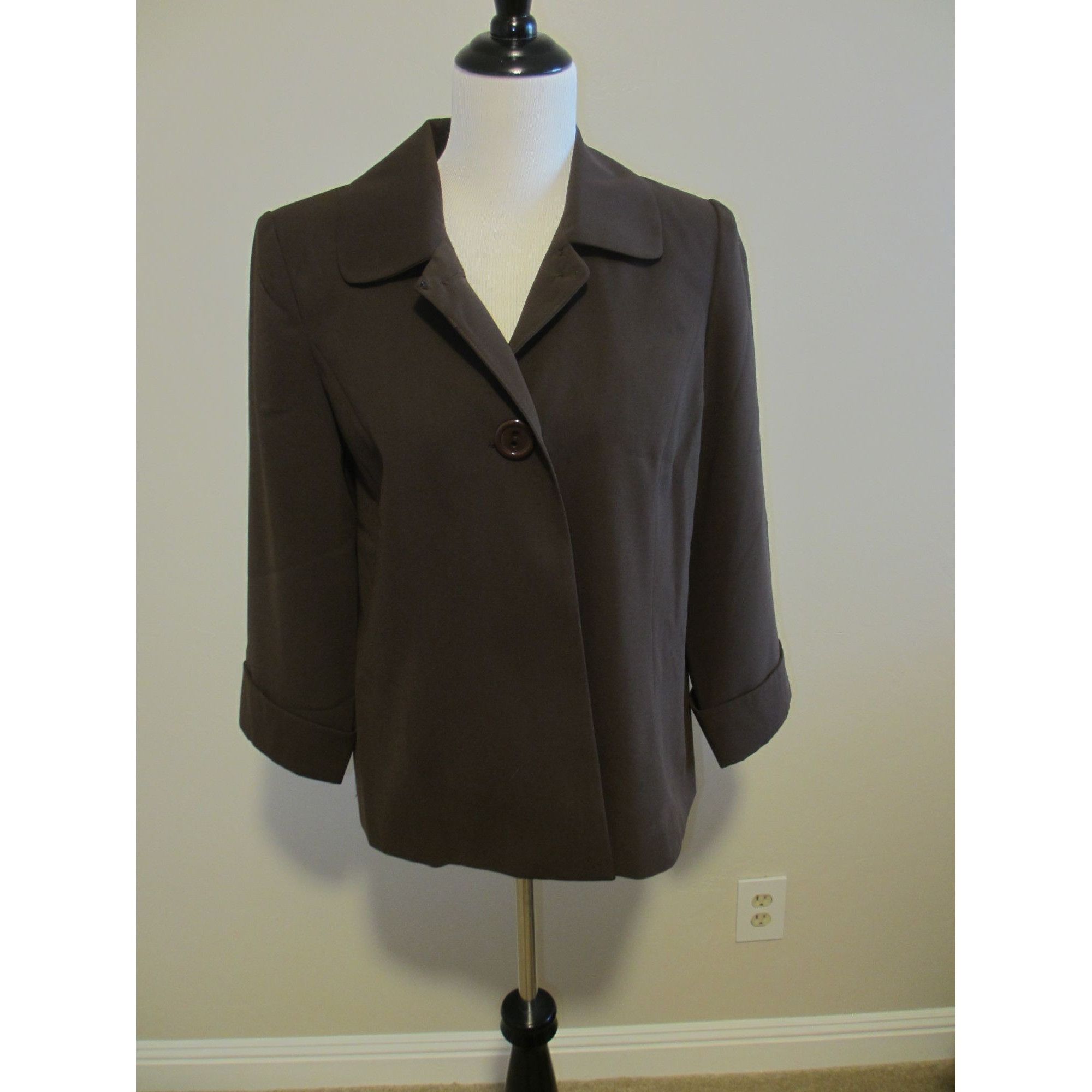 Other GIORGIO SANTANGELO Brown Womens Blazer Jacket Size 10 With C Size L / US 10 / IT 46 - 1 Thumbnail