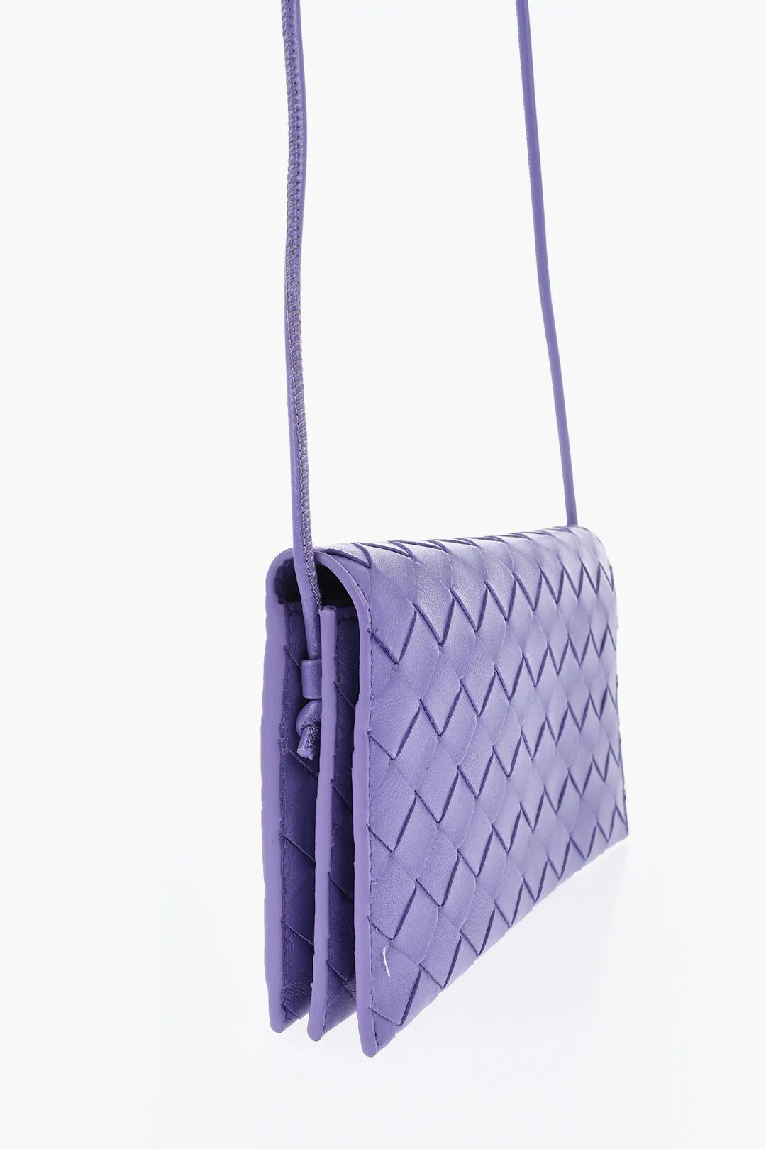 Bottega Veneta og1mm0426 Size: OS / Woven Leather Wallet in Purple Size ONE SIZE - 3 Thumbnail
