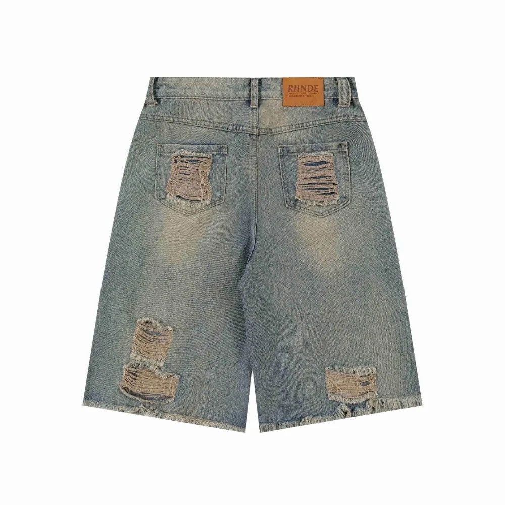 Designer × Japanese Brand Street Jorts Washed Dirty Hole Short Jeans y2k Size US 34 / EU 50 - 5 Thumbnail