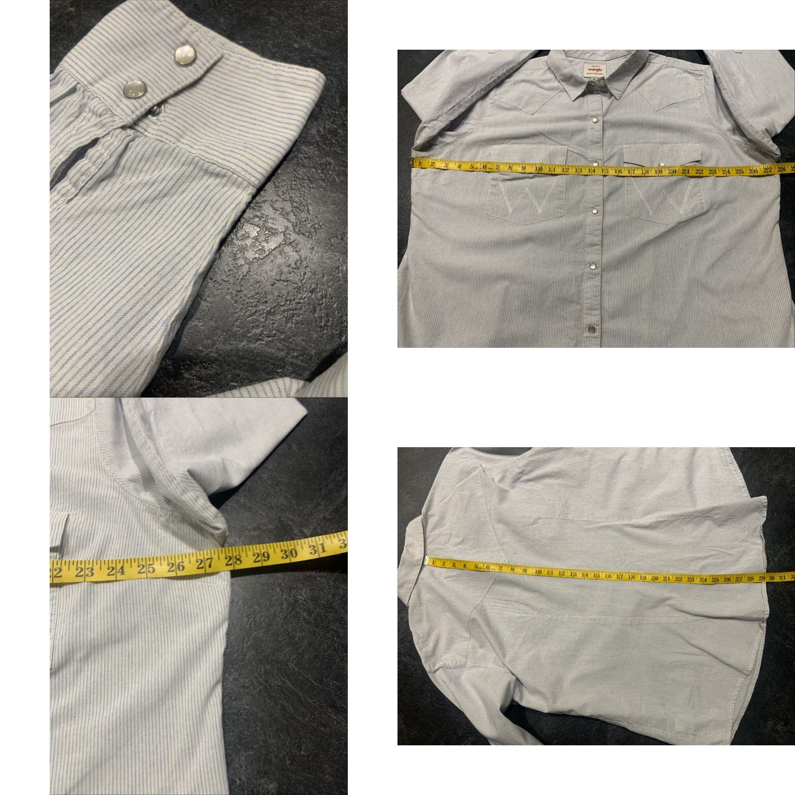 Wrangler Wrangler Womens Plus Size 2X Western Shirt Long Sleeve Pearl Snap Cotton Collared Cowgirl White Blue Stripe Size XXL / US 16-18 / IT 52-54 - 8 Thumbnail