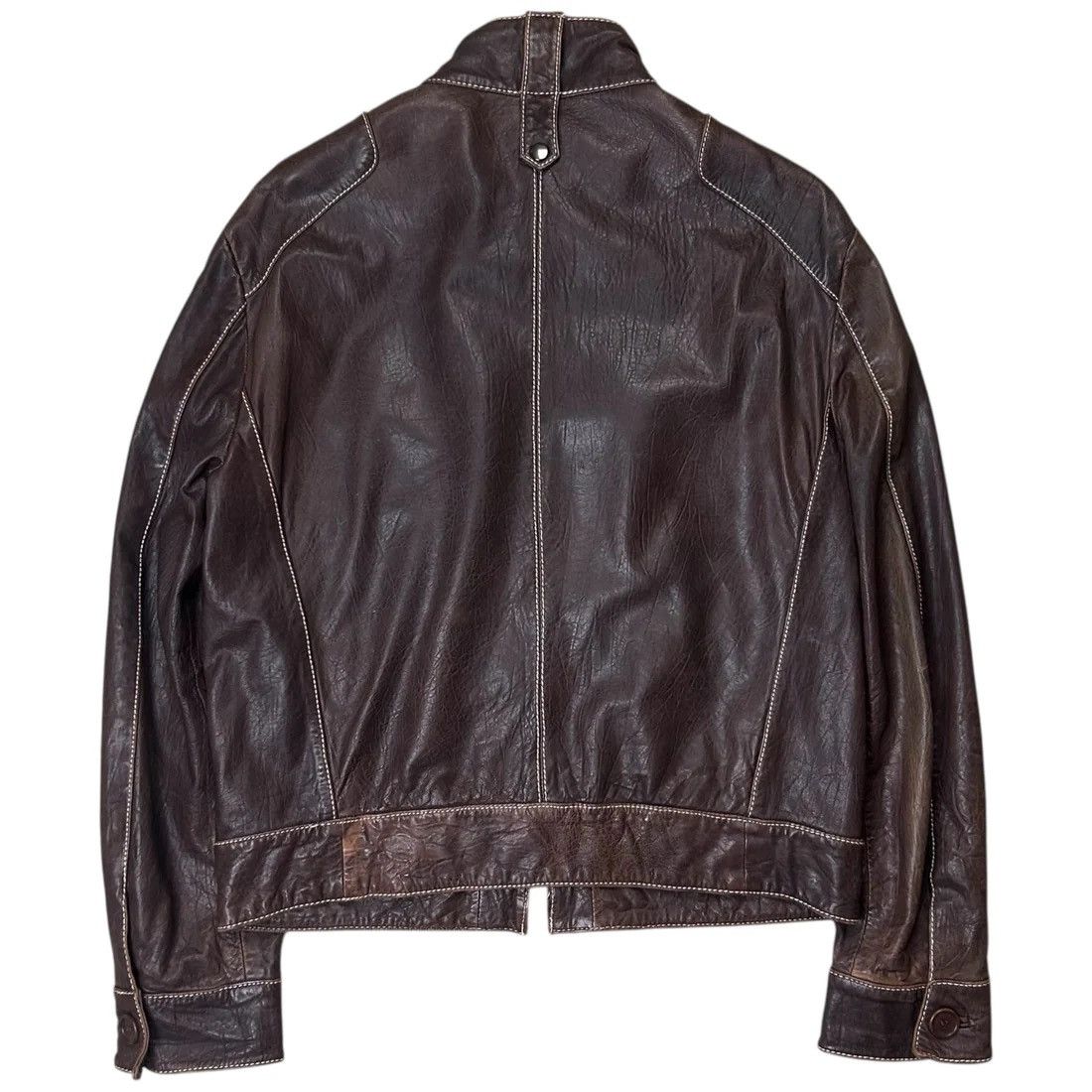 Dirk Bikkembergs Dirk Bikkembergs Contrast Stitch Sheep Leather Jacket Size US XL / EU 56 / 4 - 3 Thumbnail