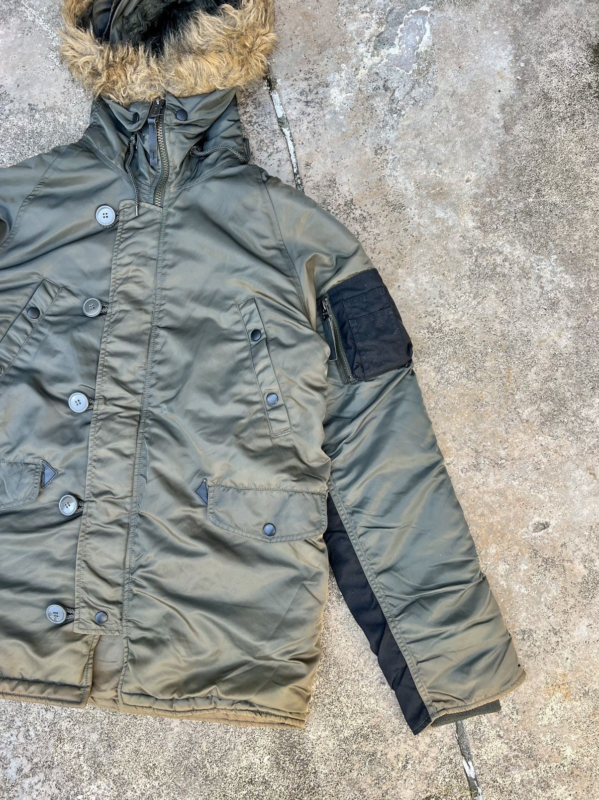 Alpha Industries × Vintage VINTAGE ALPHA INDUSTRIES N3B FAUX FUR HOODIE JACKET Size US L / EU 52-54 / 3 - 6 Thumbnail