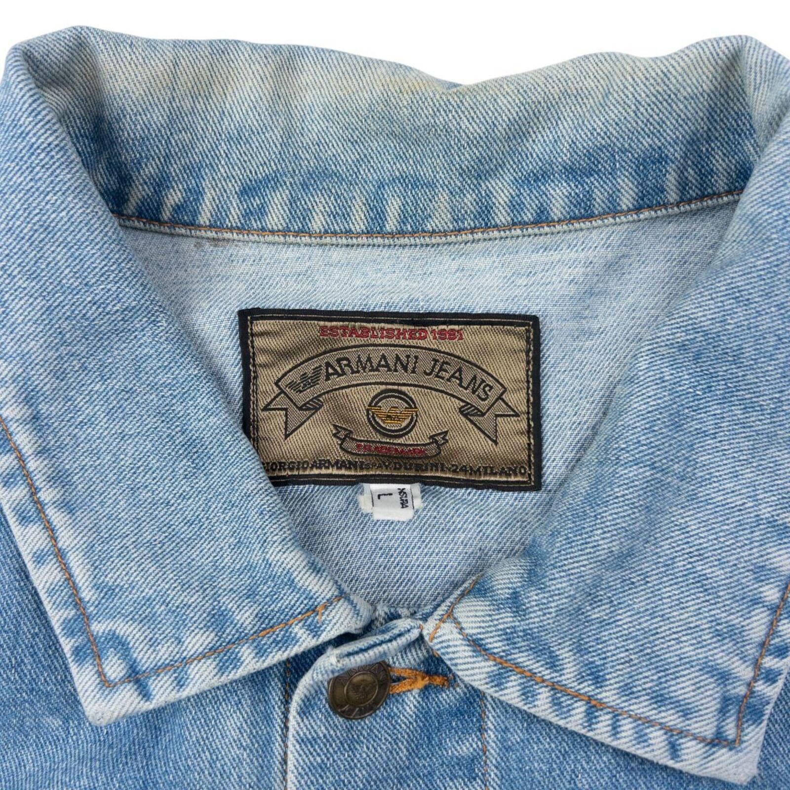 Armani Vintage 90s Armani Jeans Button Up Denim Jacket Size L Size US L / EU 52-54 / 3 - 4 Thumbnail