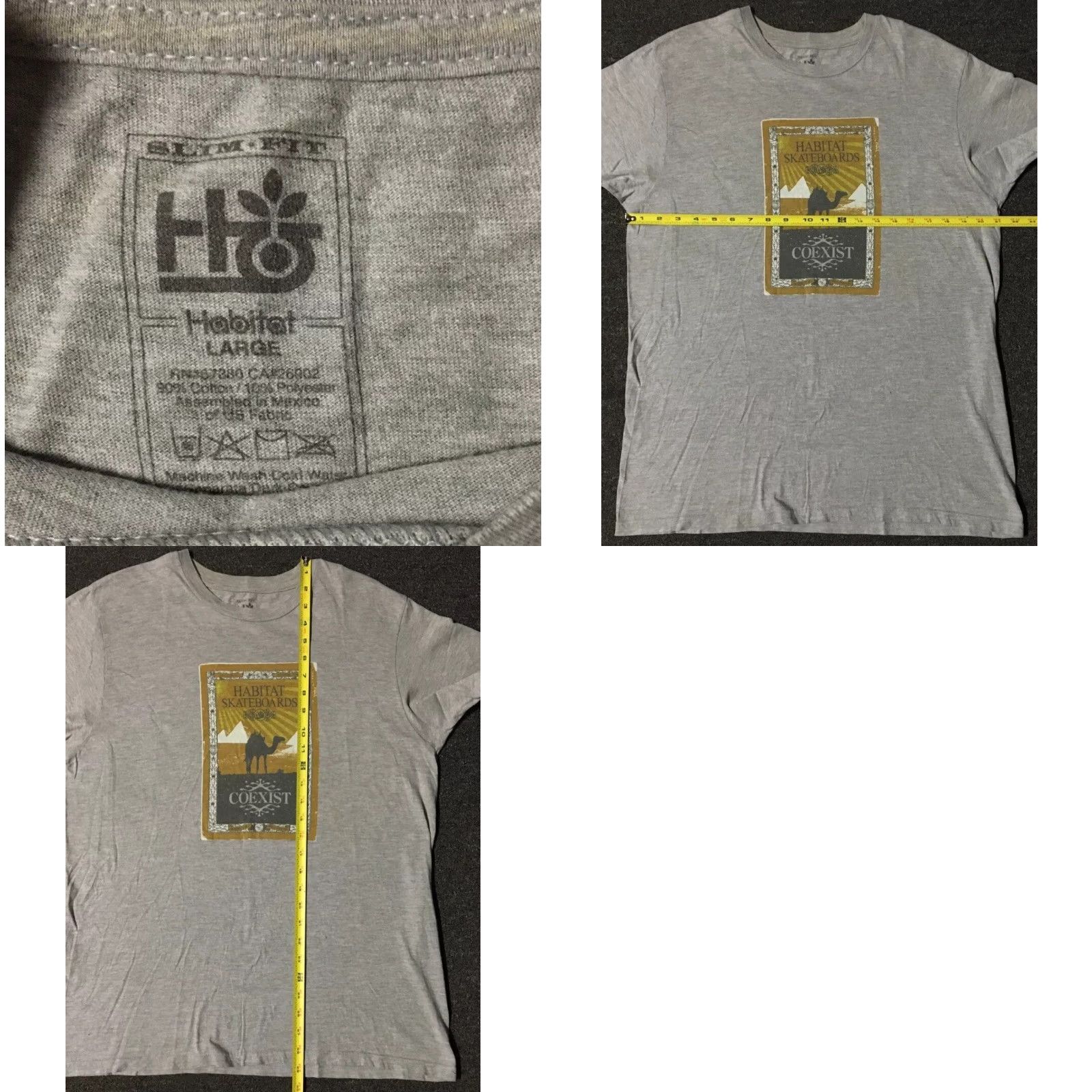 Thrasher Habitat Skateboards Faded Shirt L Gray Thrasher T-Shirt Mens 90s Grunge Y2K Alien Workshop Skateboarding Size US L / EU 52-54 / 3 - 9 Thumbnail