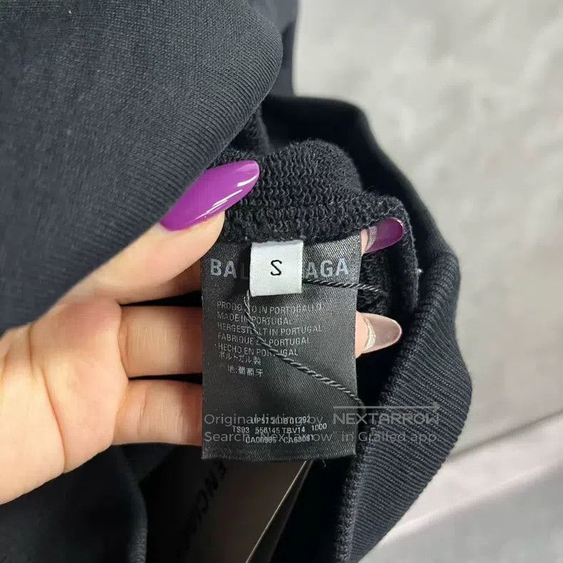 Balenciaga Balenciaga Black Letter Logo Printed Hooded Sweatshirt Size US S / EU 44-46 / 1 - 4 Thumbnail