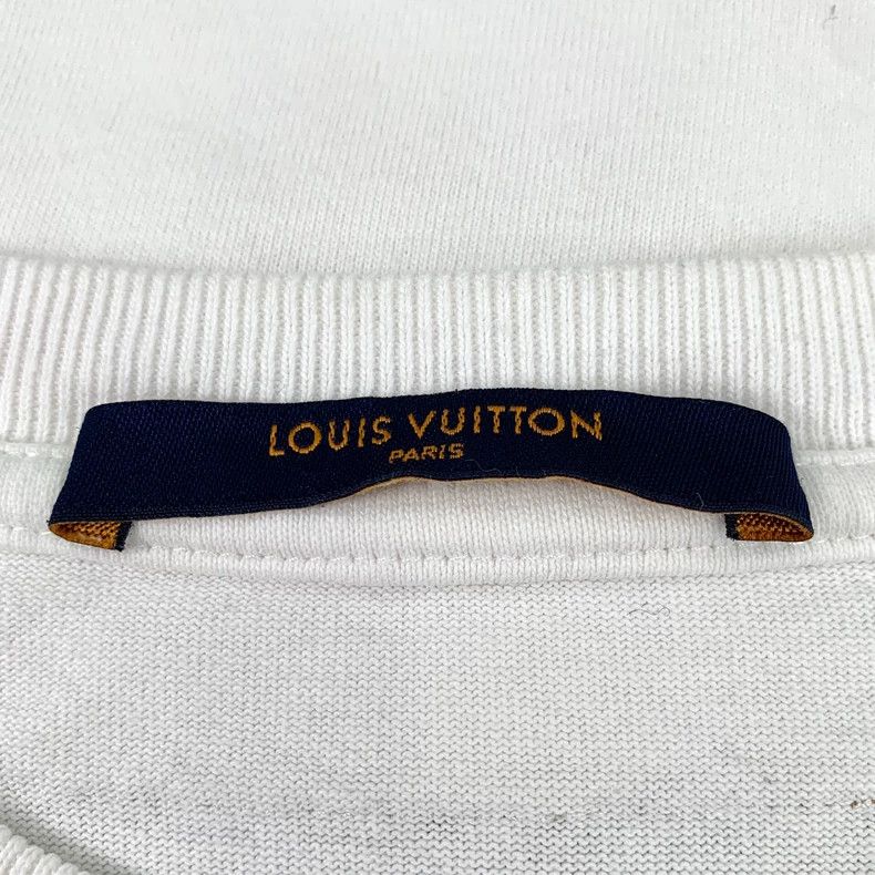 Louis Vuitton Louis Vuitton White logo monogrammed cotton crewneck short Size US M / EU 48-50 / 2 - 6 Thumbnail
