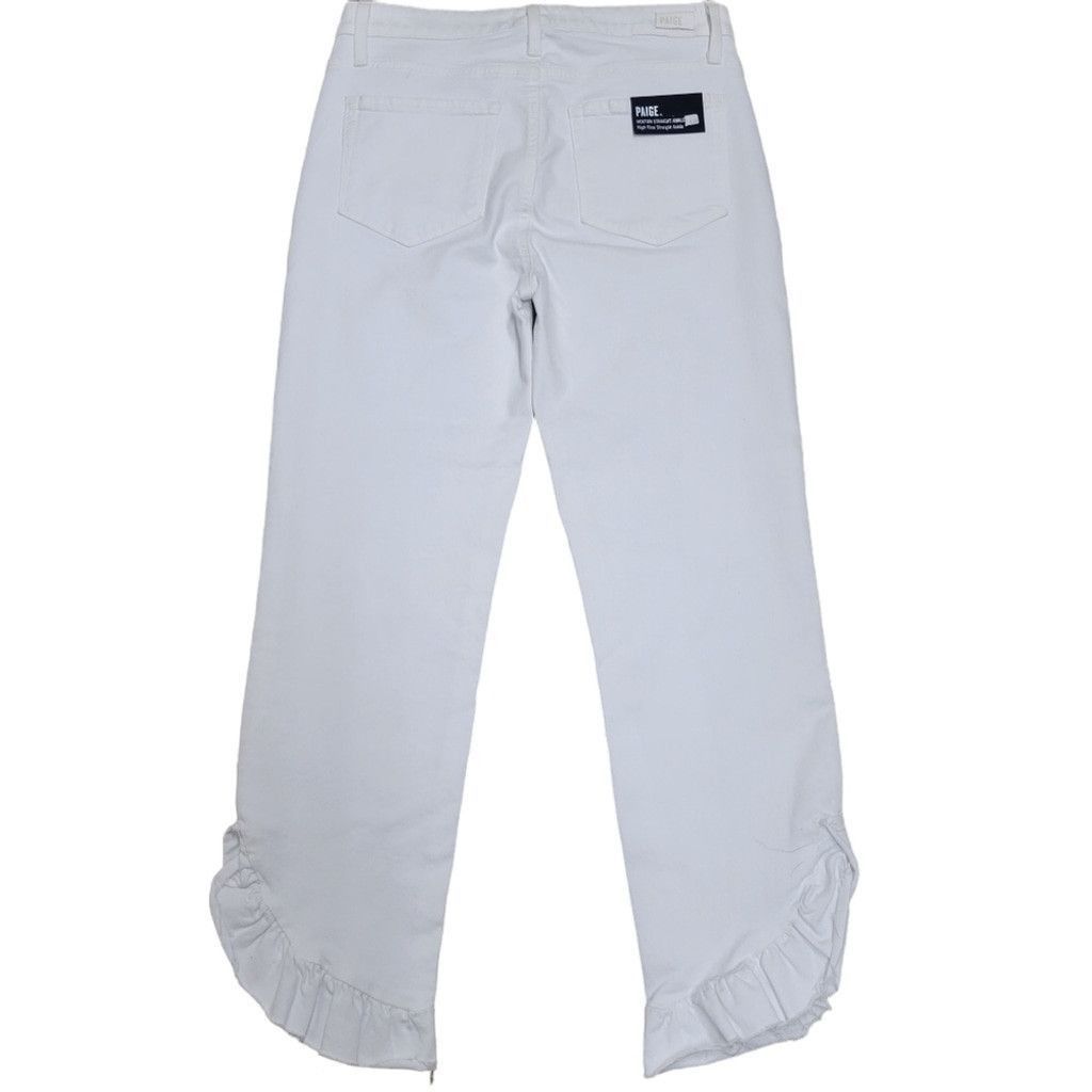 Paige PAIGE Hoxton Straight Ruffle-Detail Ankle. Size 30.Inseam 27 Size 30" / US 8 / IT 44 - 3 Thumbnail