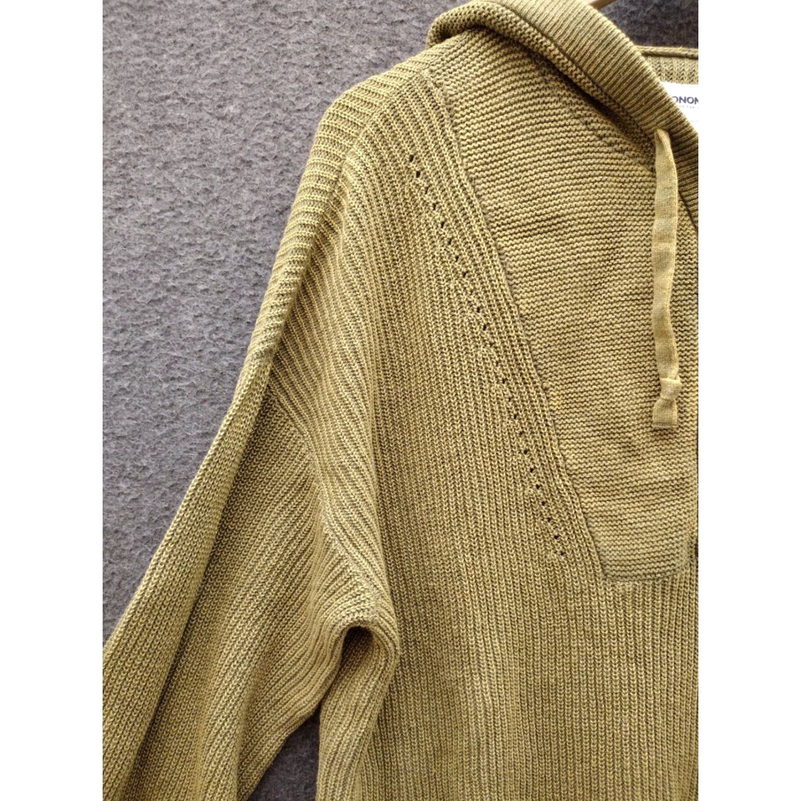 Vintage SONOMA Women's Knit Hoodie Sweater 0X Green Pullover Dolman Long Sleeve V-Neck Buttons Modern Knit Size XL / US 12-14 / IT 48-50 - 7 Thumbnail