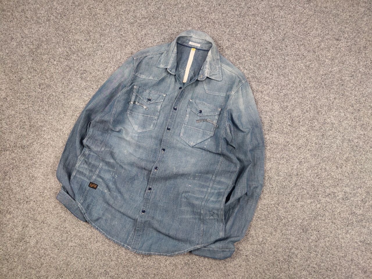 G-Star G Star Raw Essentials Tacoma Linen Blend Distressed Shirt Size US L / EU 52-54 / 3 - 3 Thumbnail