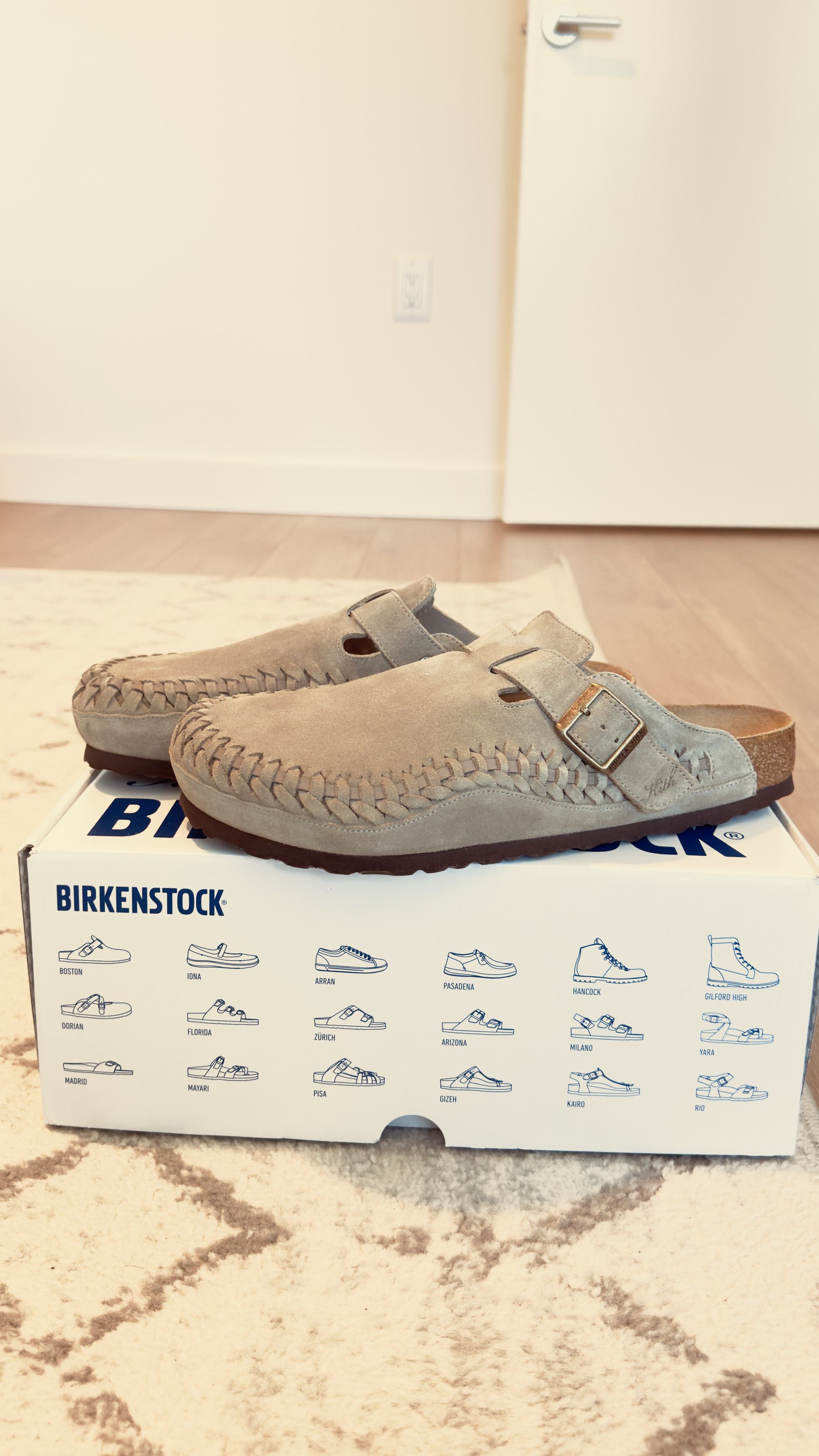 【極美品】KITH Boston Braided 41 TAUPE Birkenstock Boston Braided Suede Kith Taupe Men's - 1030958 - US