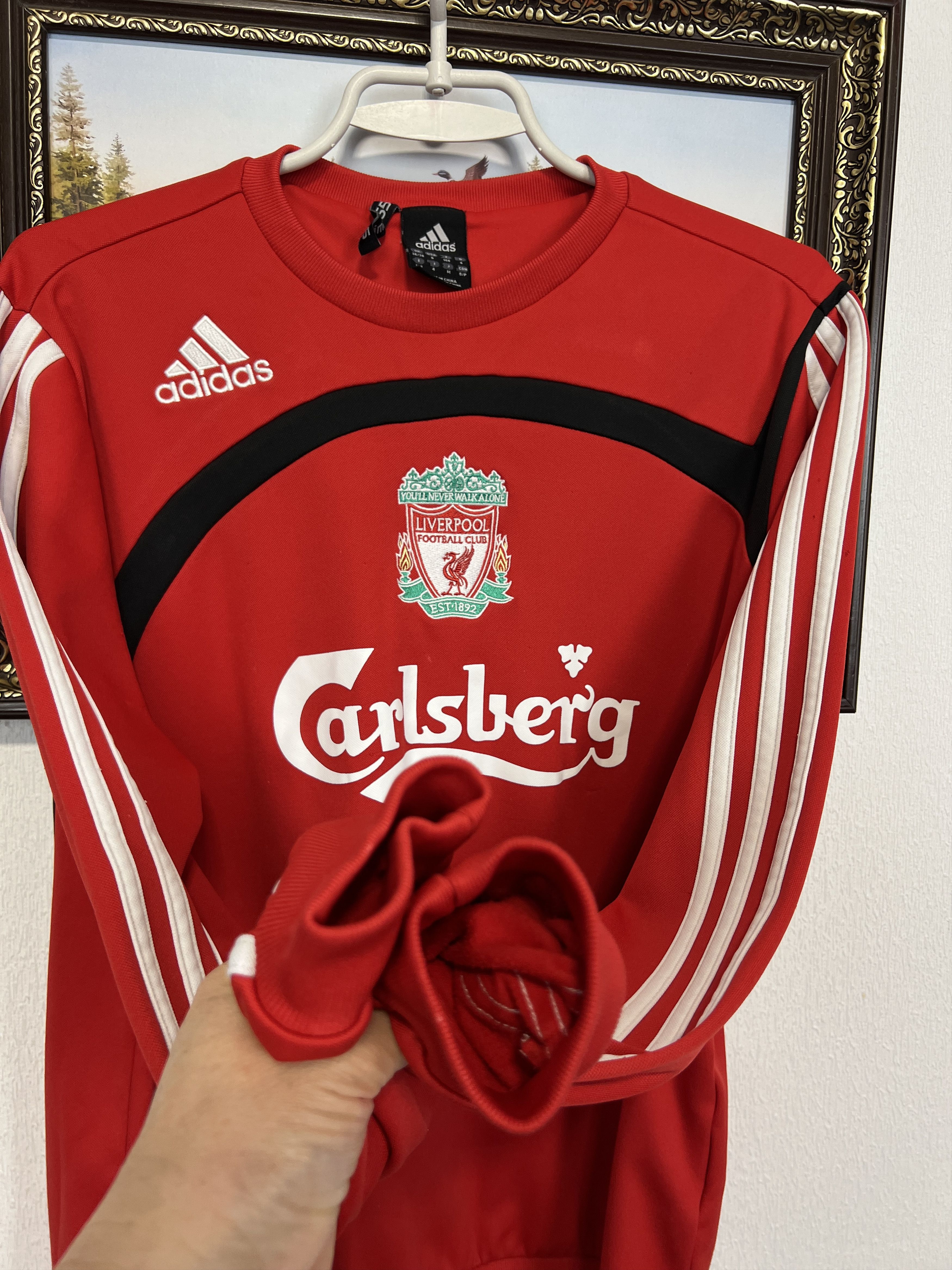 Adidas Liverpool Football Sweatshirt Soccer Track Top Jacket Size US S / EU 44-46 / 1 - 5 Thumbnail