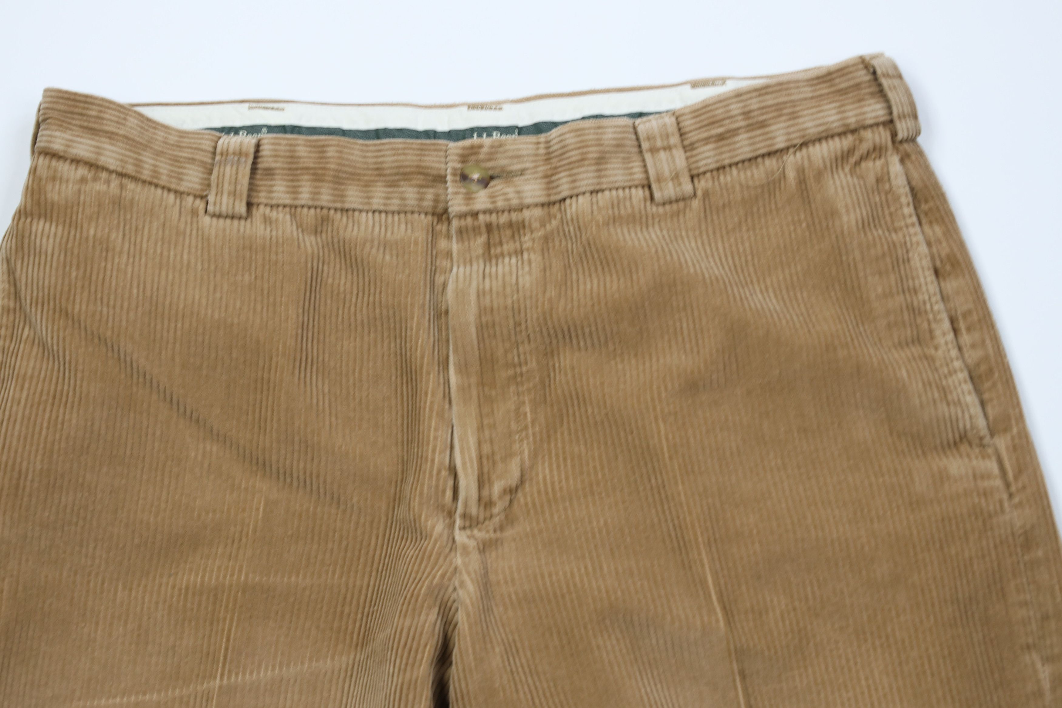 L.L. Bean Vtg 90s LL Bean Wide Leg Corduroy Chino Pants Trousers Beige Size US 34 / EU 50 - 2 Thumbnail