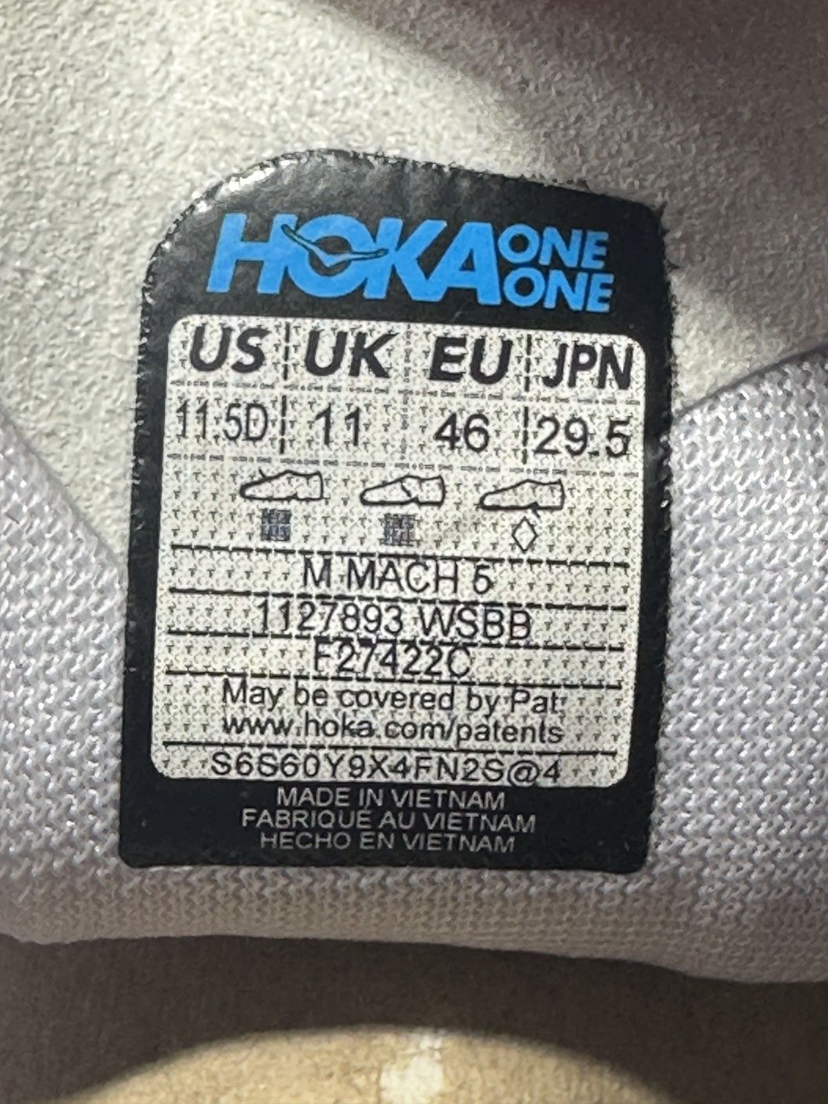 Hoka PreOwned Hoka Mach 5 Running White/Scuba Blue Men's 11.5 D Size US 11.5 / EU 44-45 - 7 Thumbnail