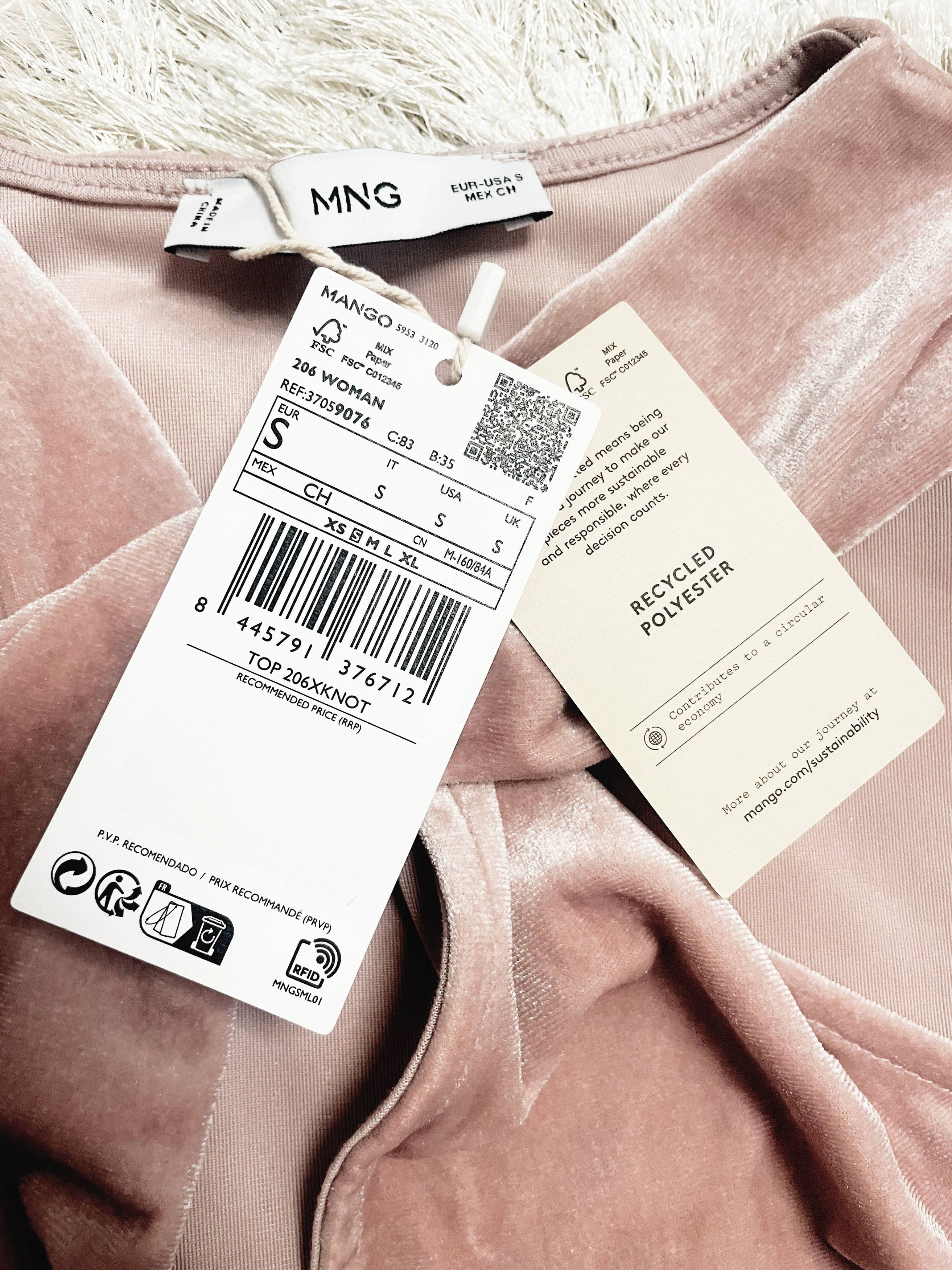 Mango MANGO Pink velvet top with knot S / 4 Size S / US 4 / IT 40 - 8 Thumbnail