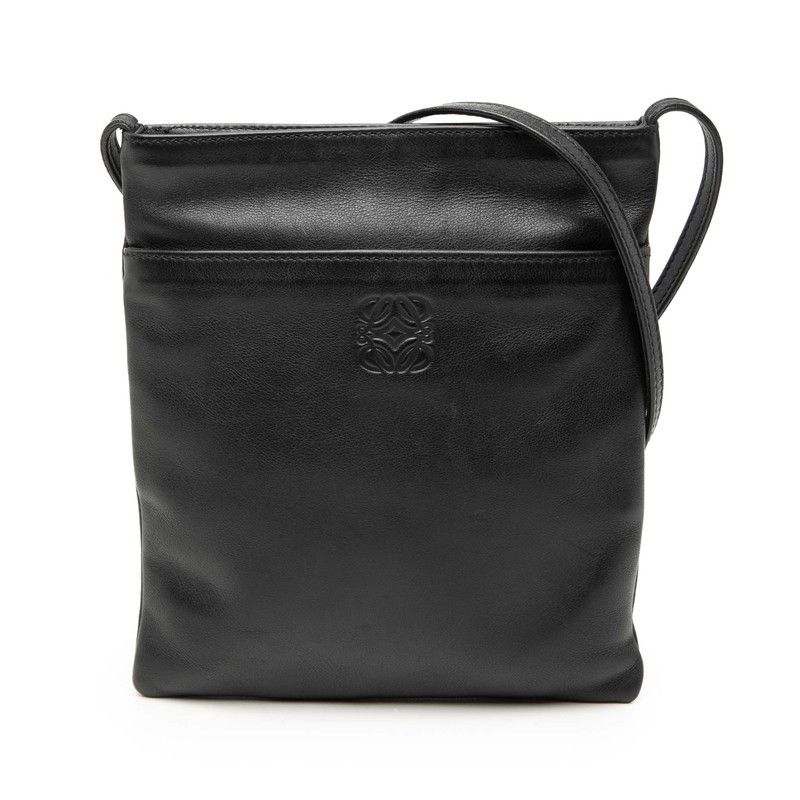 Loewe Loewe Anagram Leather Shoulder Bag Leather Crossbody Bag Duty Free For Usa in Black, Women's